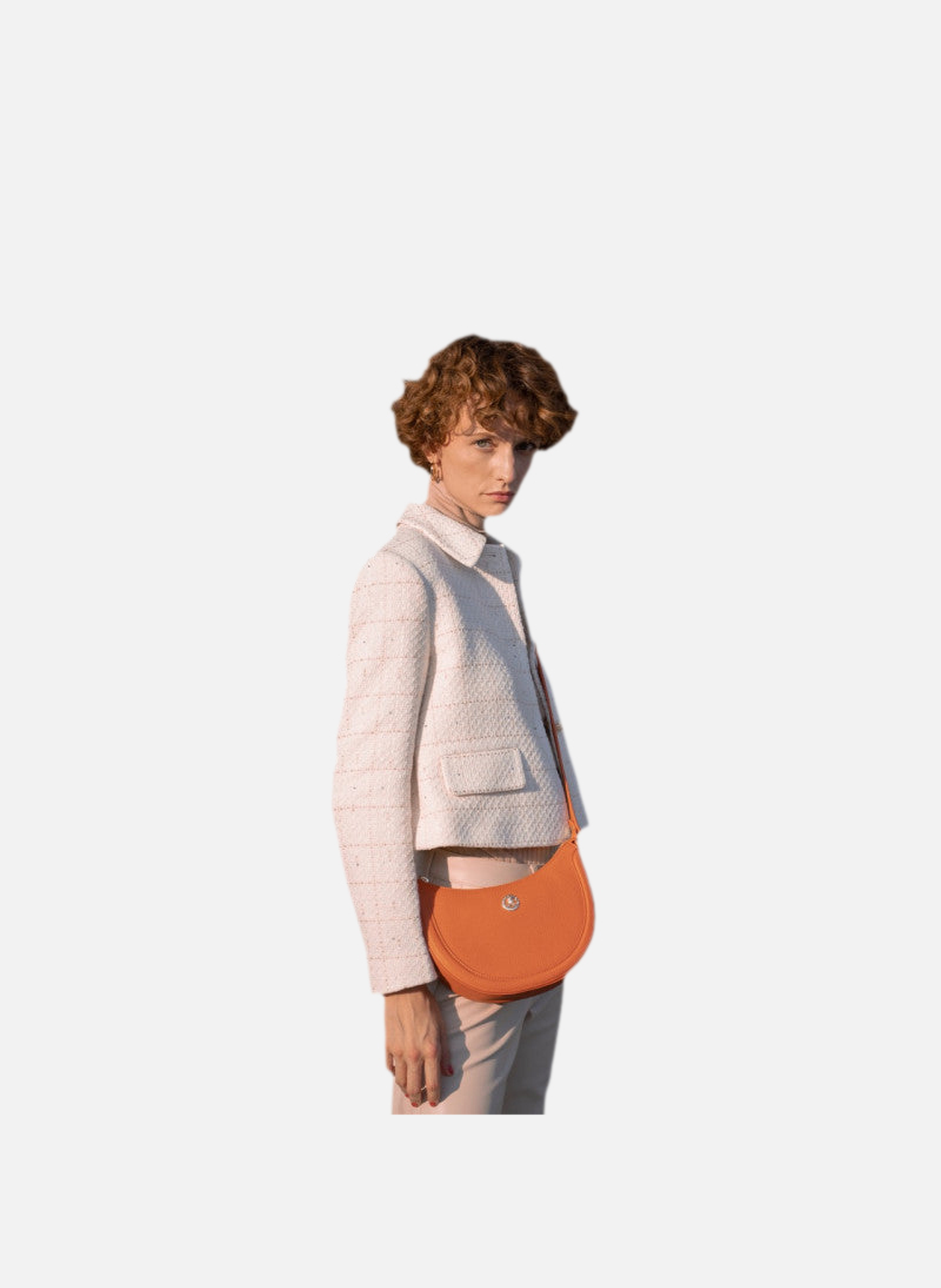 Image | sac porté épaule en cuir de vachette POURCHET Orange