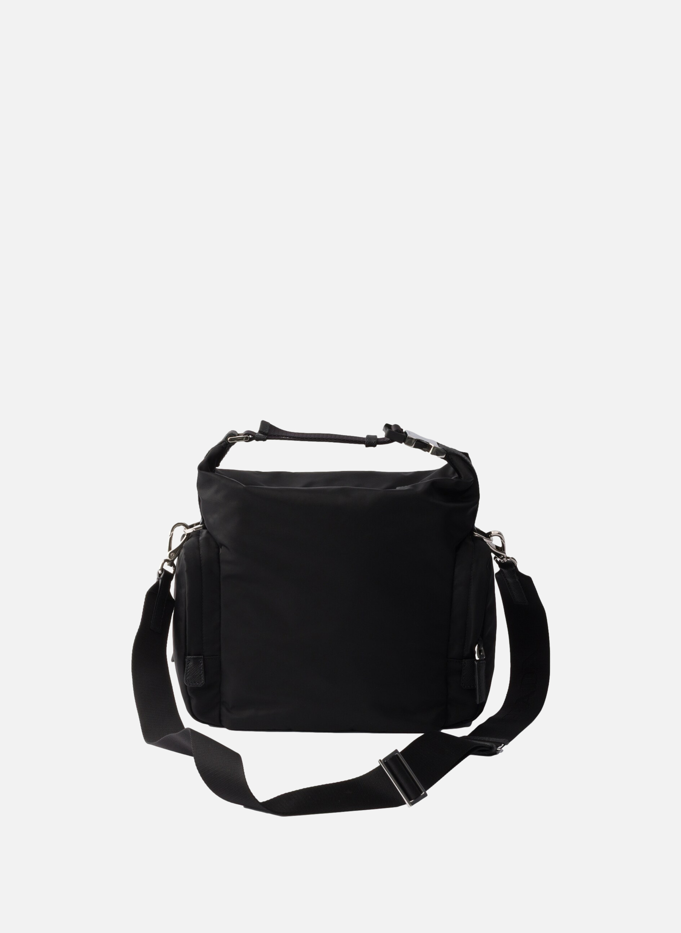 Sac porté épaule en re-nylon et cuir saffiano PRADA Noir