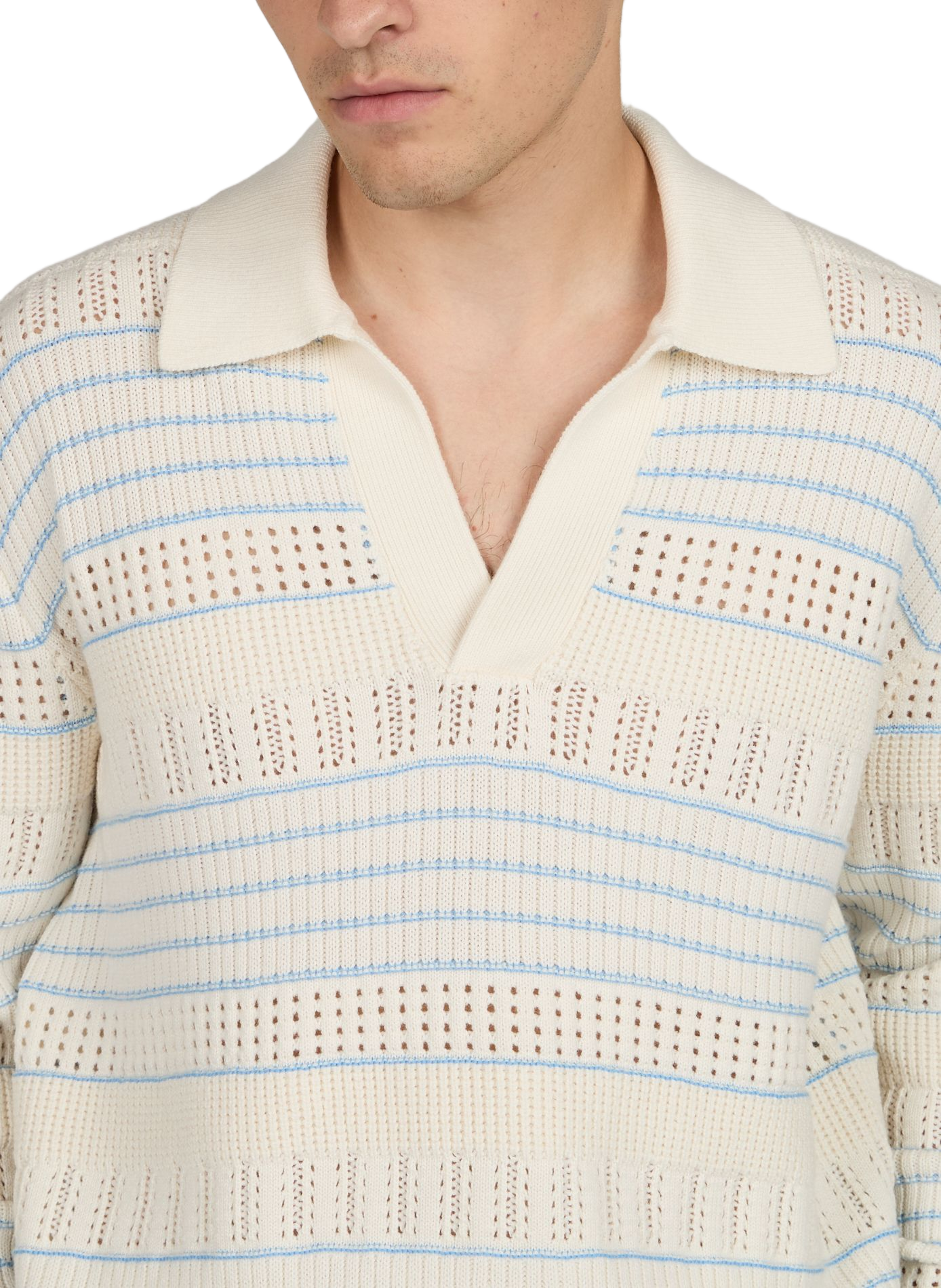 Knit polo in cotton and wool DROLE DE MONSIEUR White