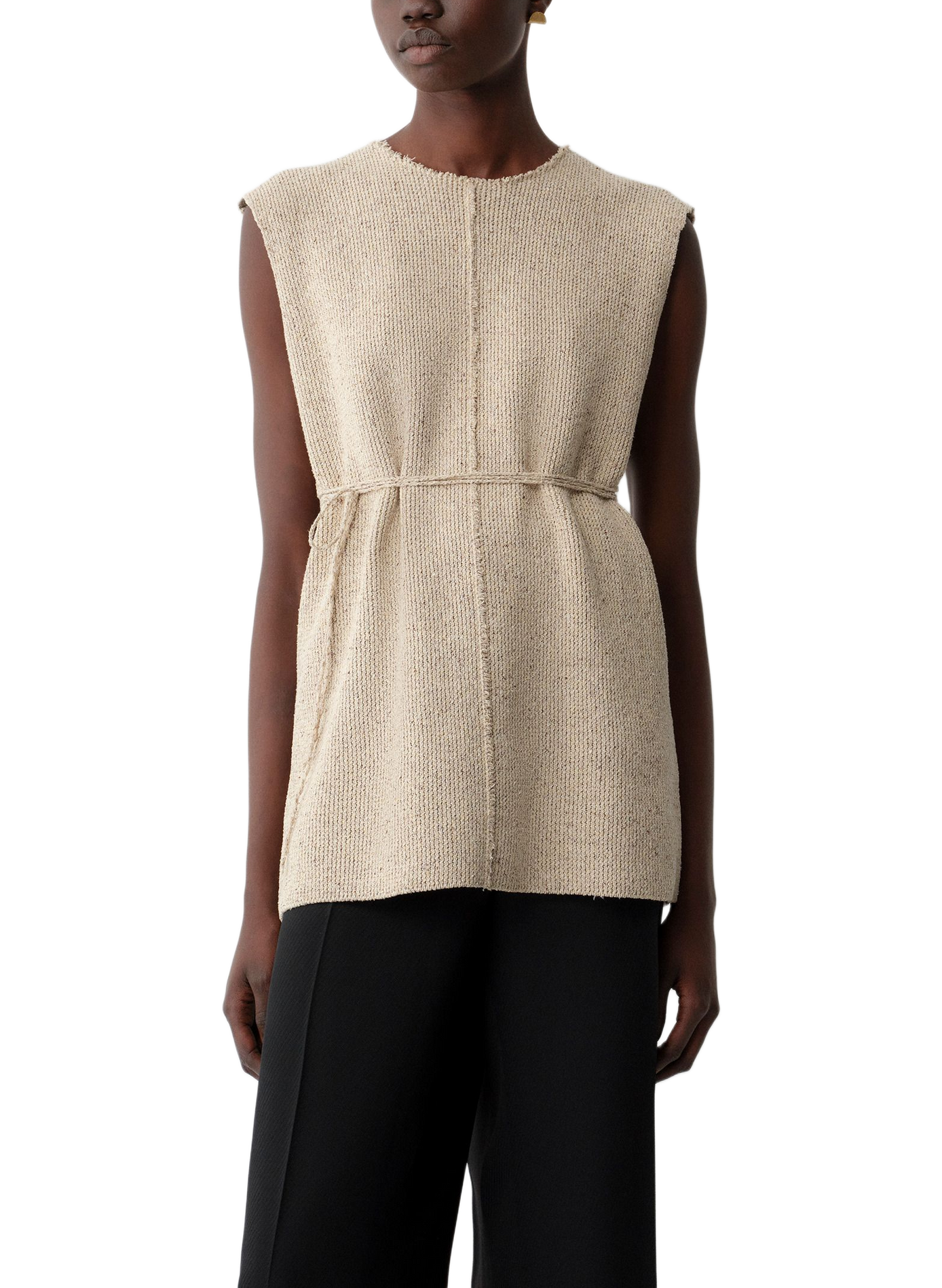 Sleeveless silk top CALVIN KLEIN COLLECTION Beige