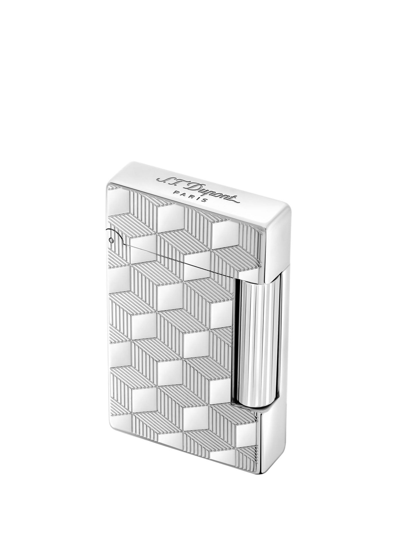 Briquet Guilloché Initial Cube palladium S.T. DUPONT Argent