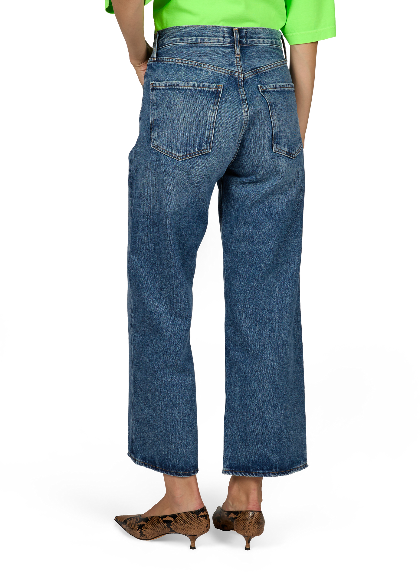 Jeans large Ren en coton AGOLDE Bleu