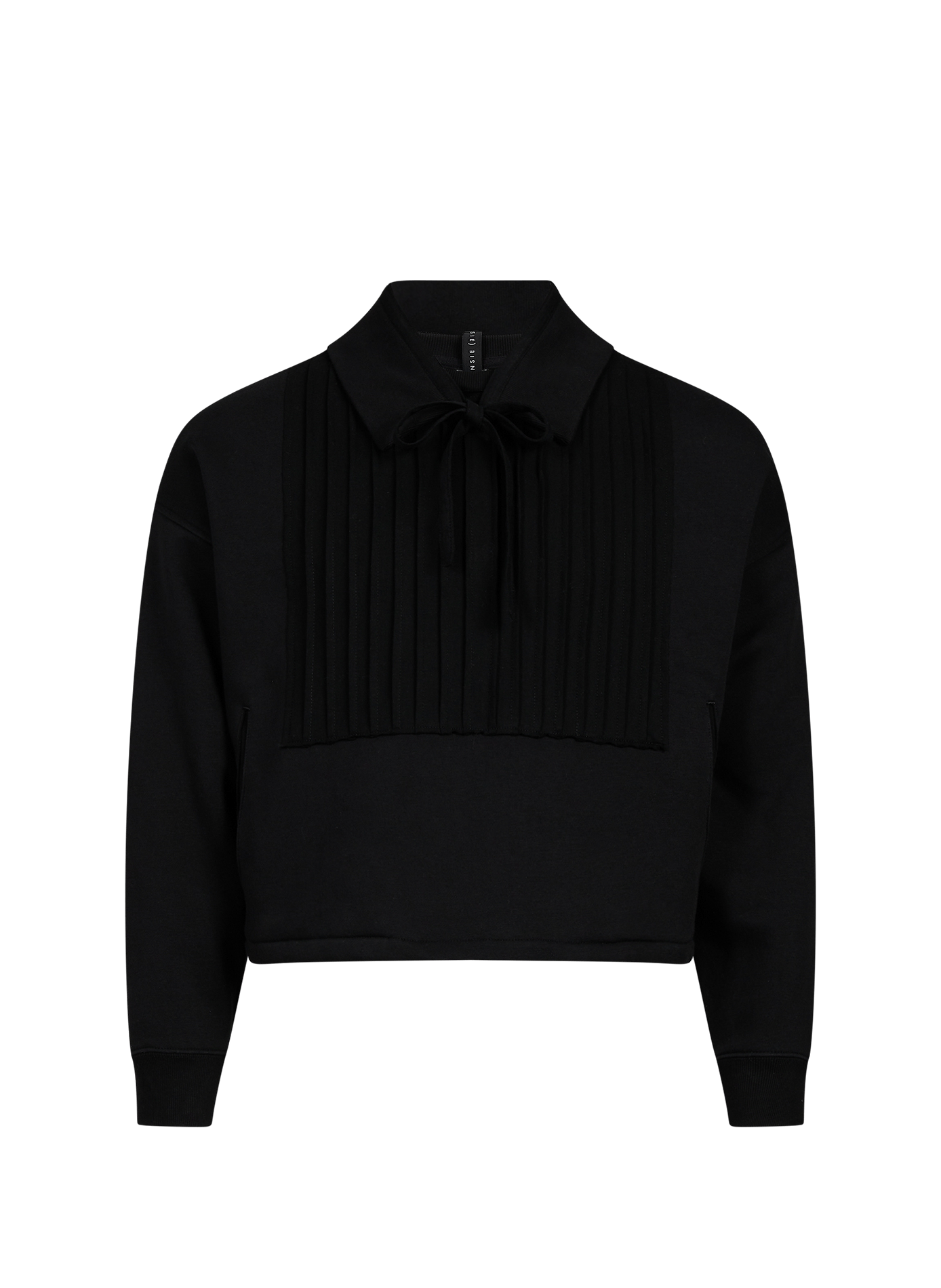 Gefalteter unifarbener Sweatshirt aus Baumwollmischung WANSIE Schwarz