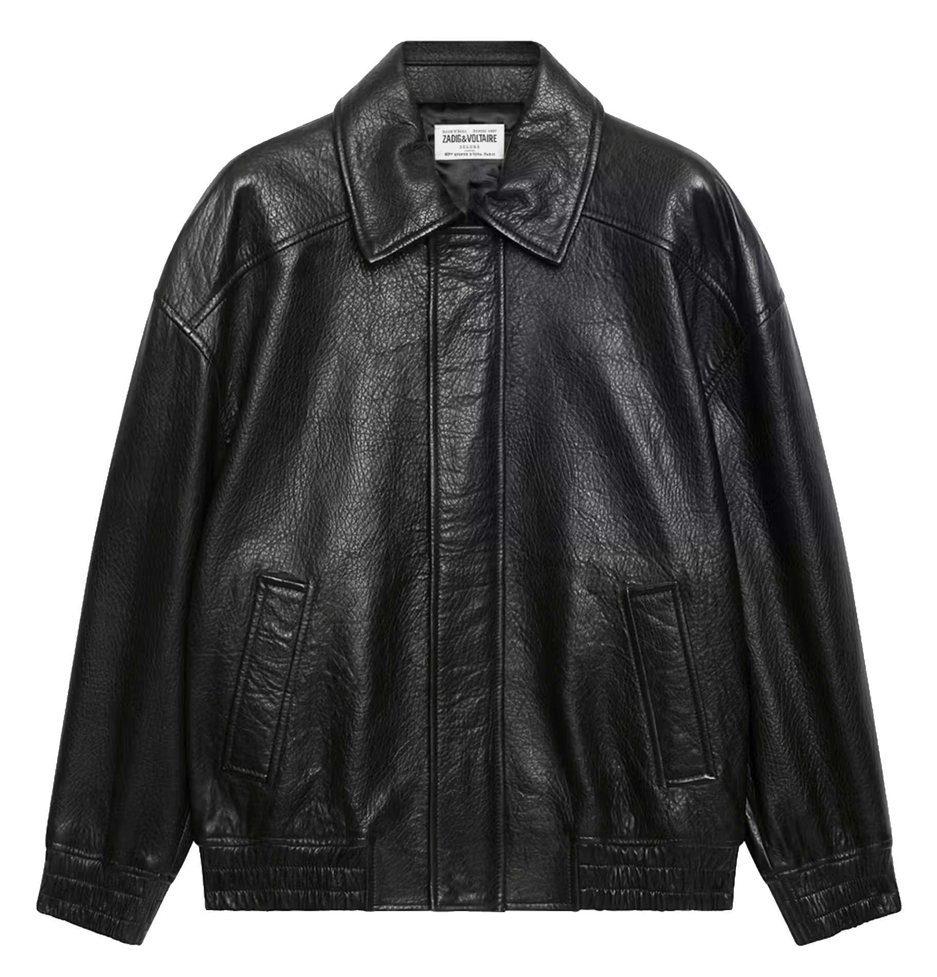Veste col classique en cuir loriand ZADIG&VOLTAIRE Noir