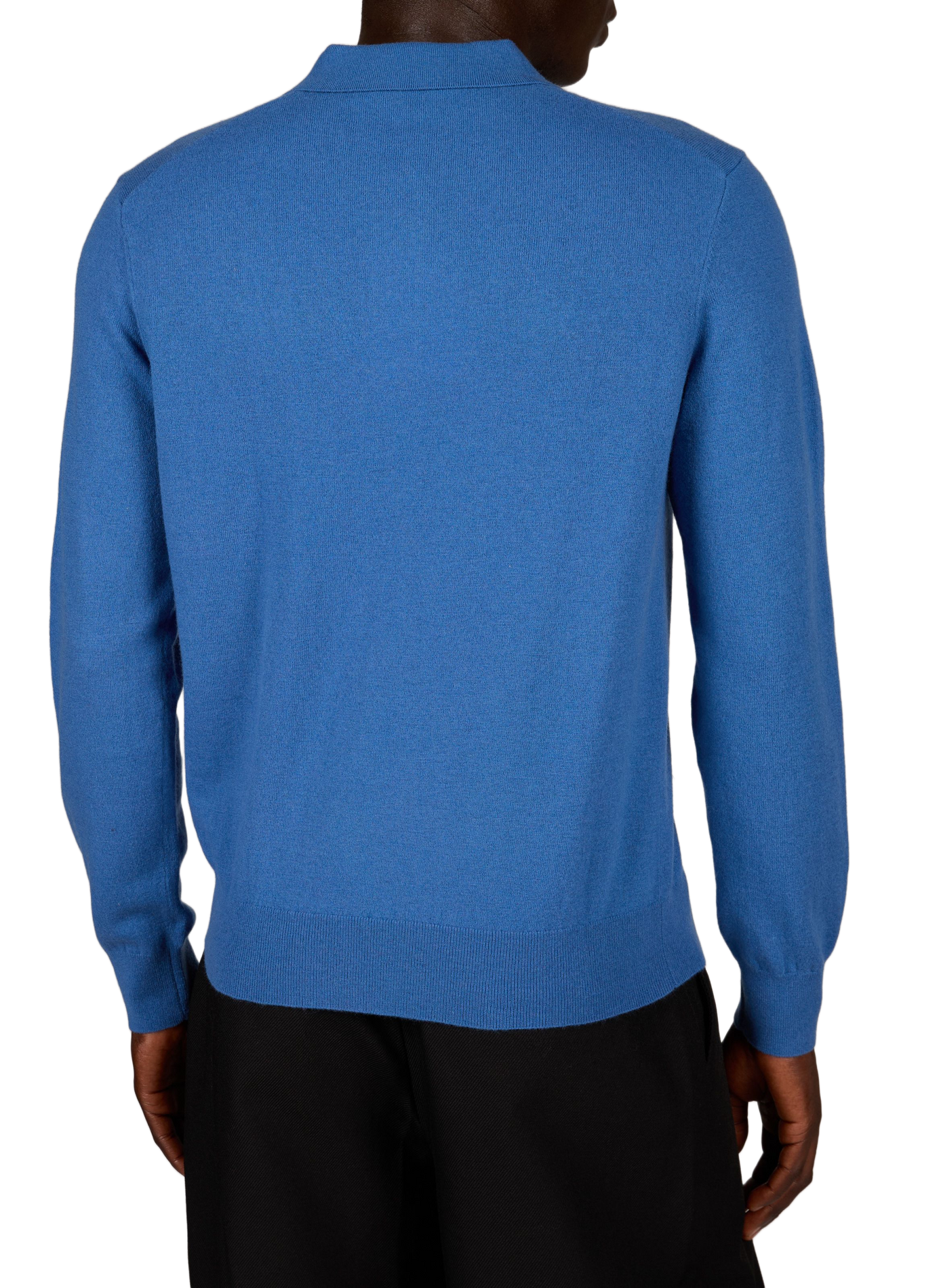 Straight-fit classic crew-neck sweater in merino wool THINKING MU Blue
