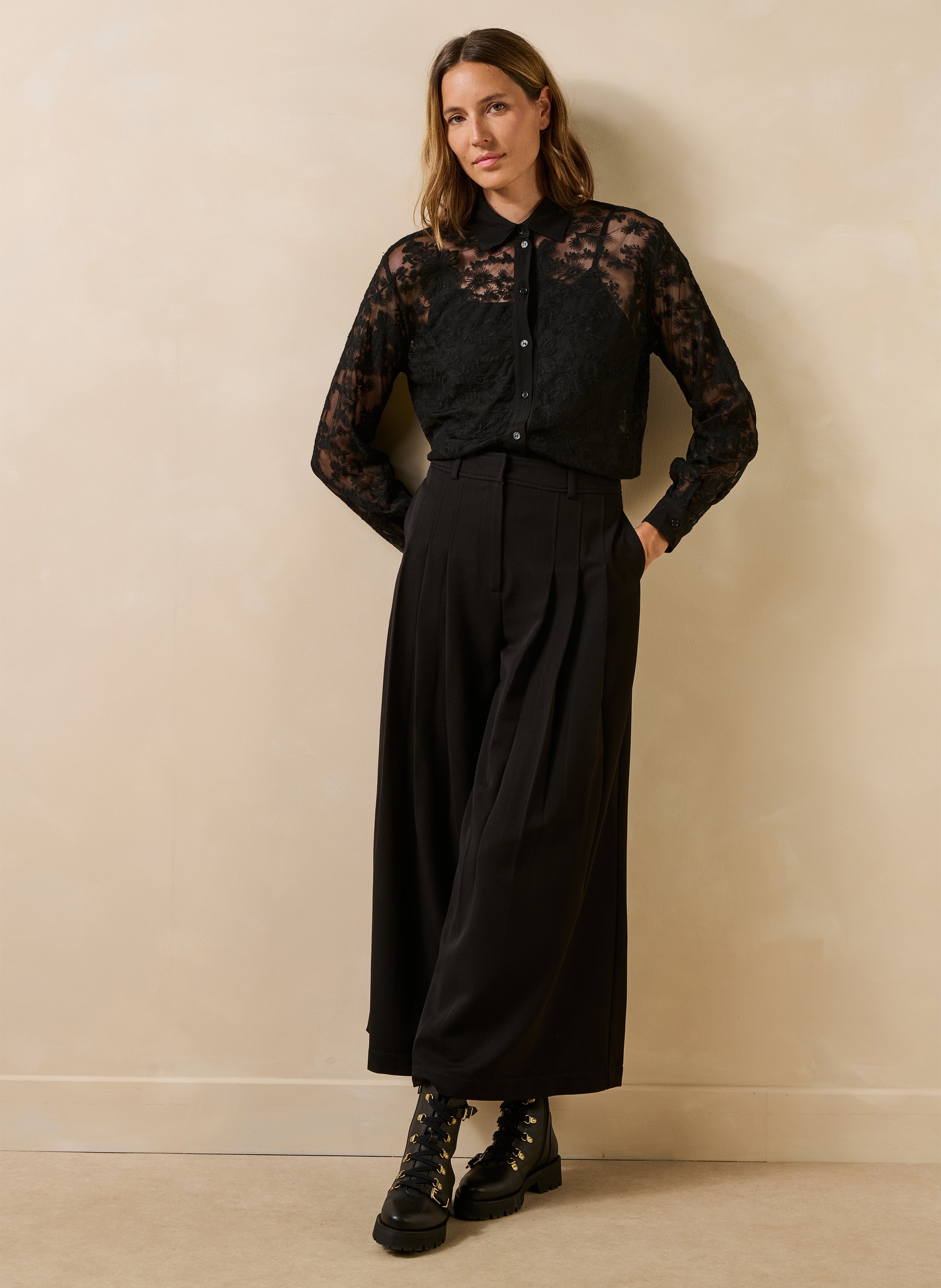 Rechte kanten blouse LA FEE MARABOUTEE Zwart