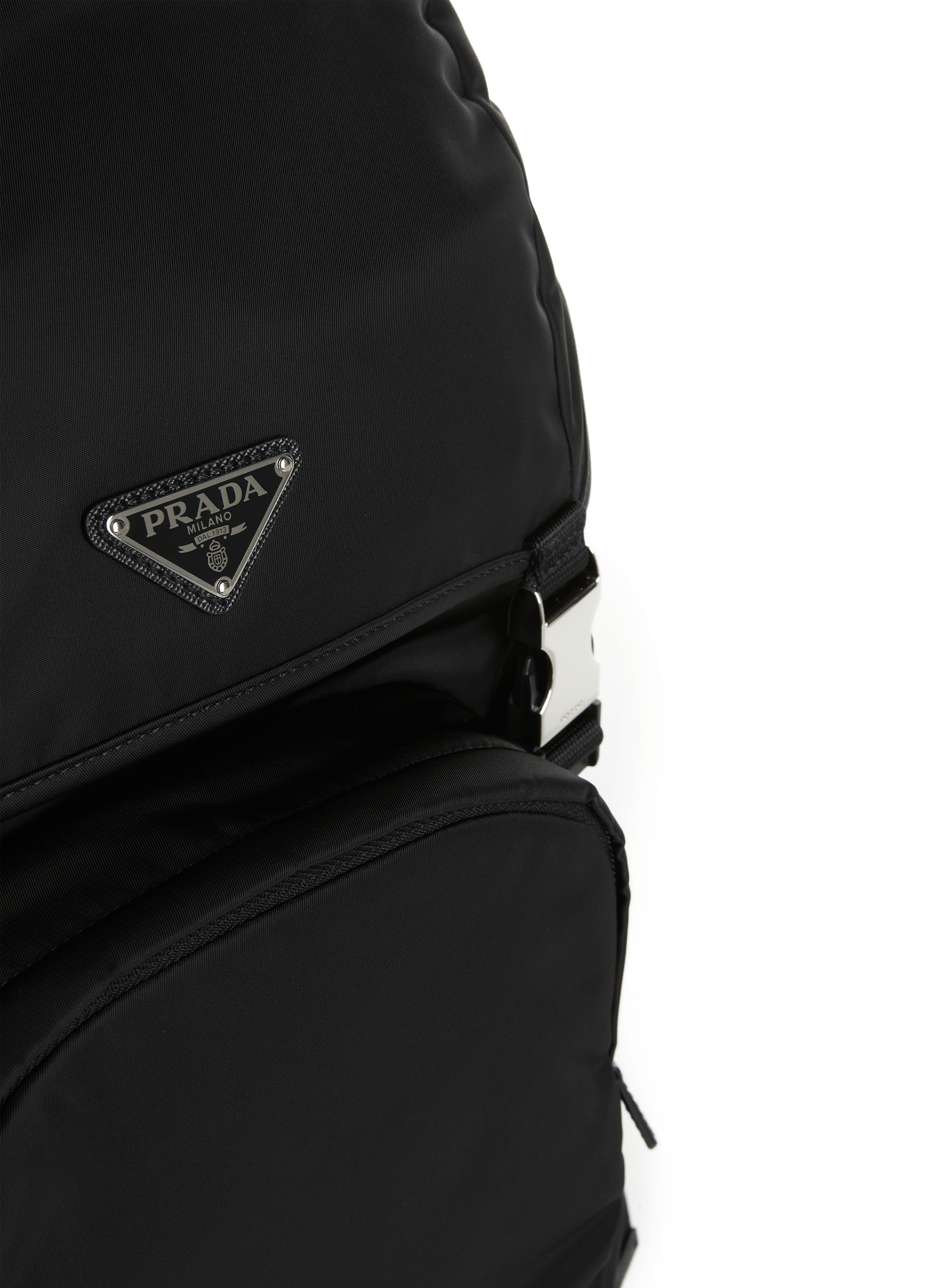 Re-nylon and leather backpack PRADA Black