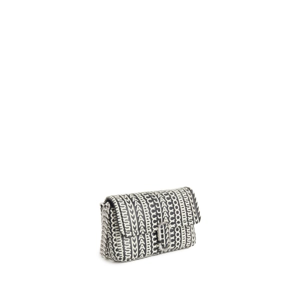 Mini sac J imprimé en cuir