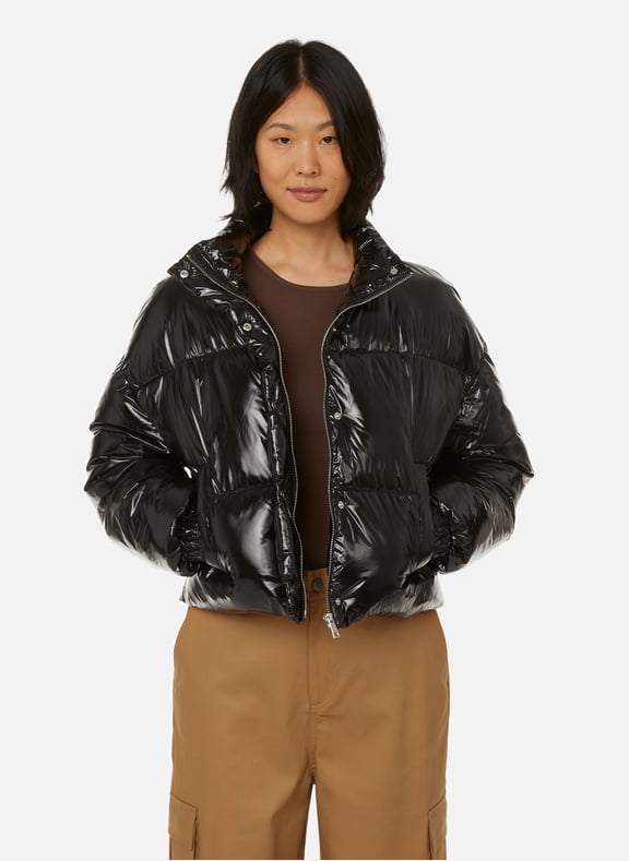 Black Patent padded jacket