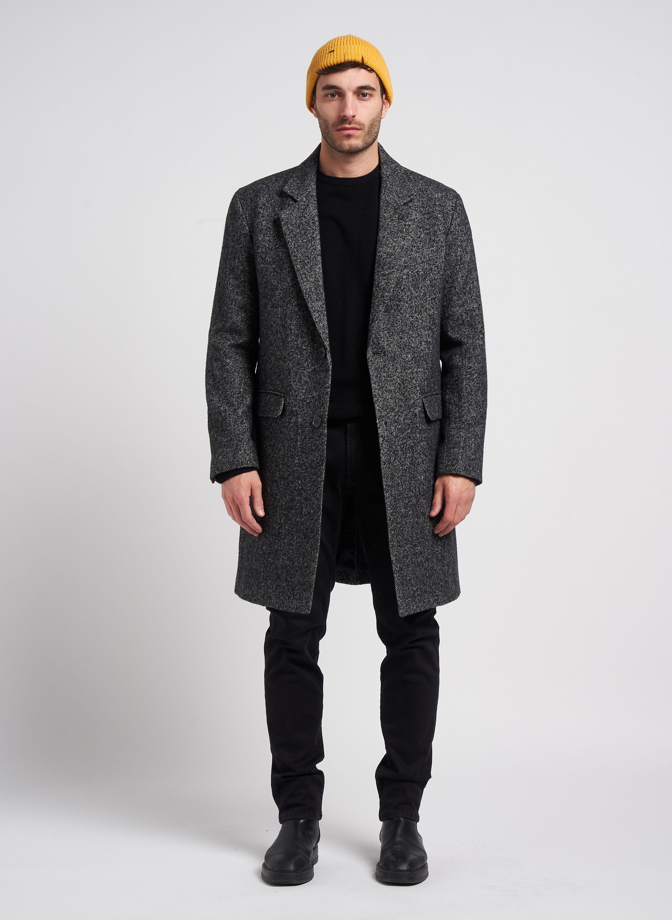 Manteau gris long online homme