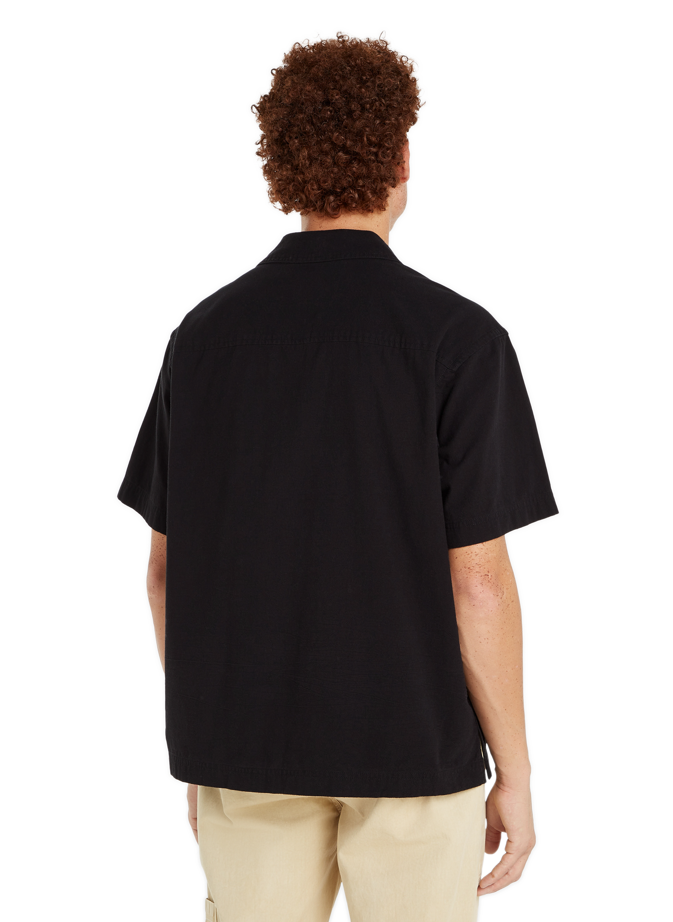 Short-Sleeve Cotton Shirt Black