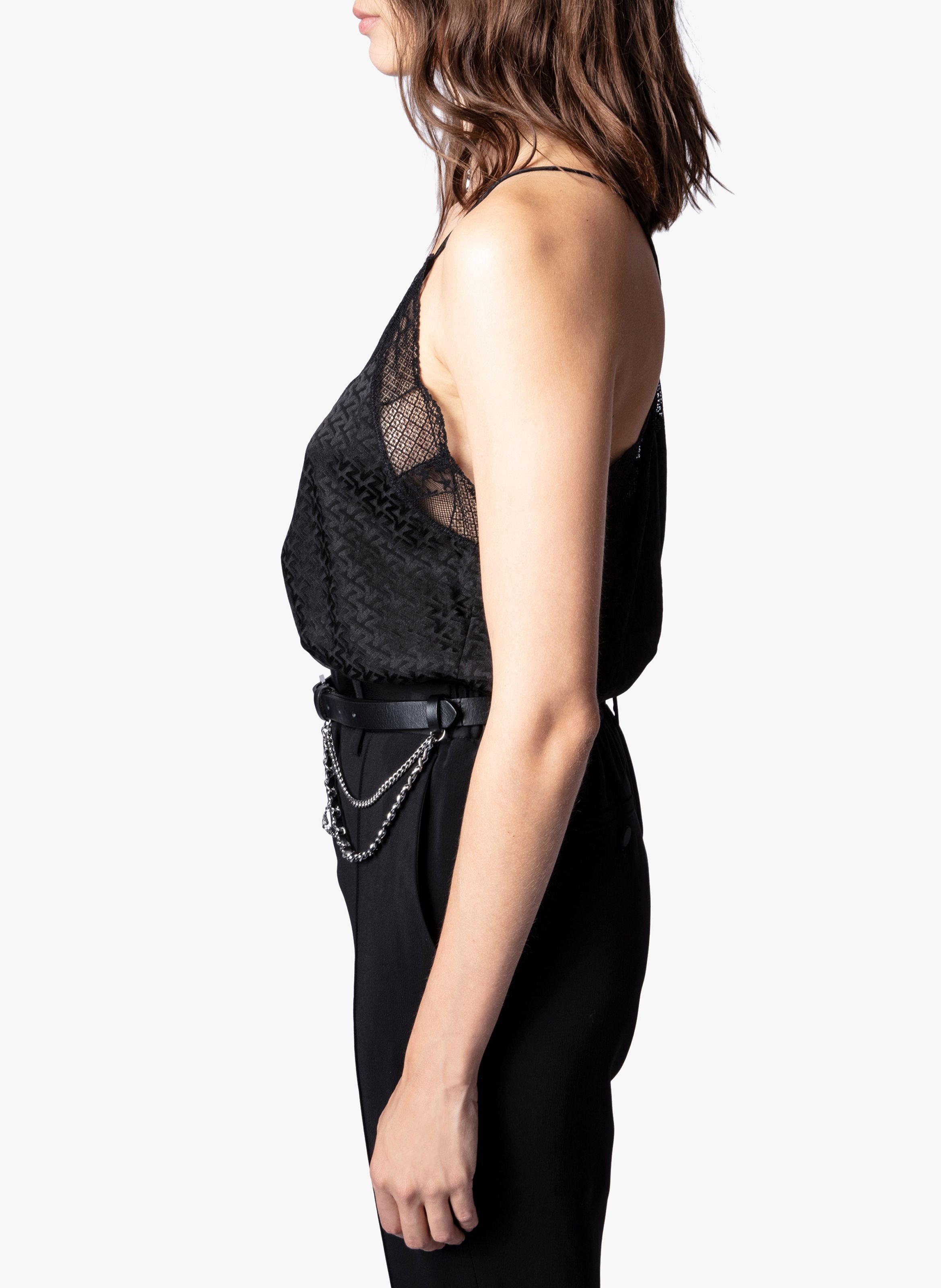 Caraco col v jacquard en soie christy ZADIG&VOLTAIRE Noir