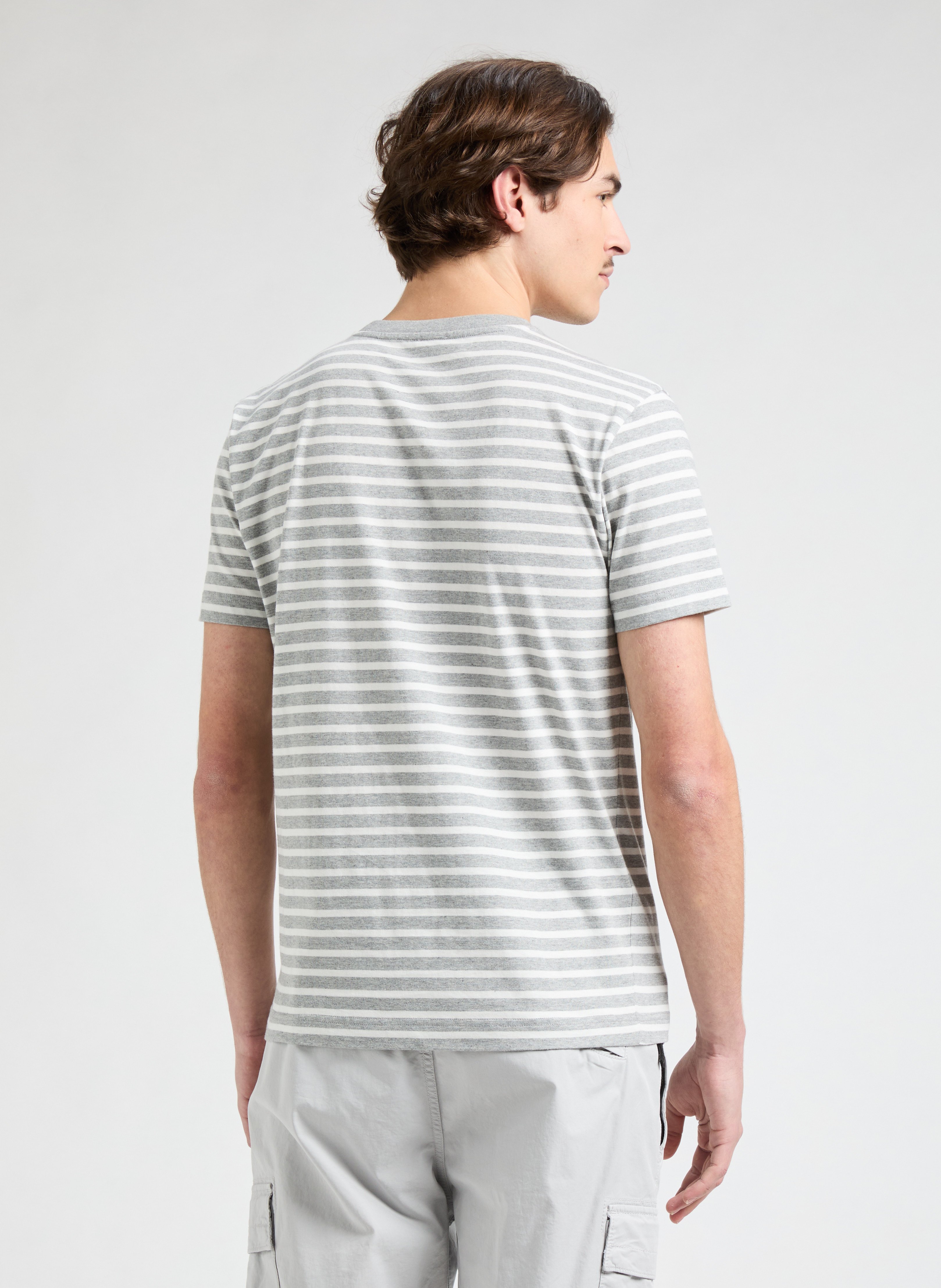 T-shirt à rayures AU PRINTEMPS PARIS Gris