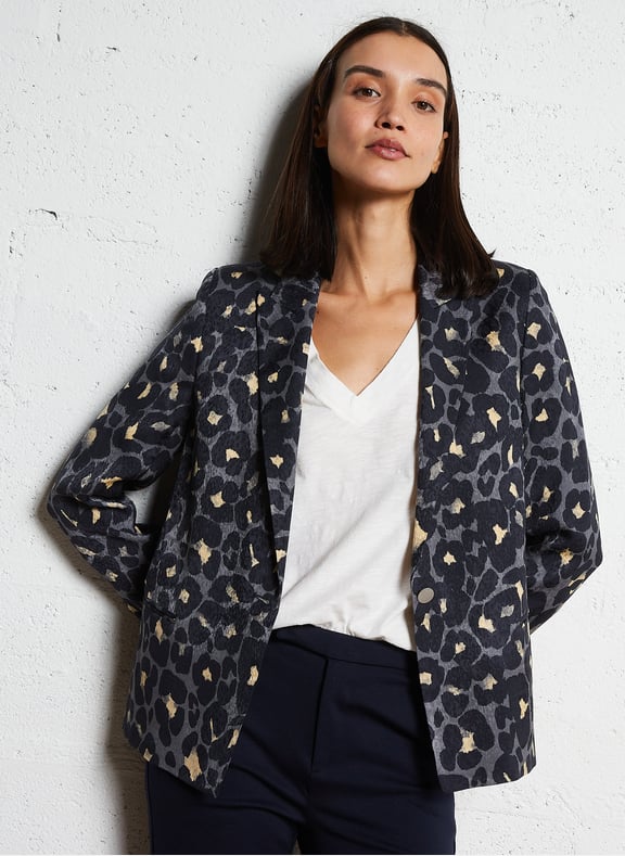 Blazer droit imprimé Bleu by IKKS IKKS Blazer droit imprimé Bleu