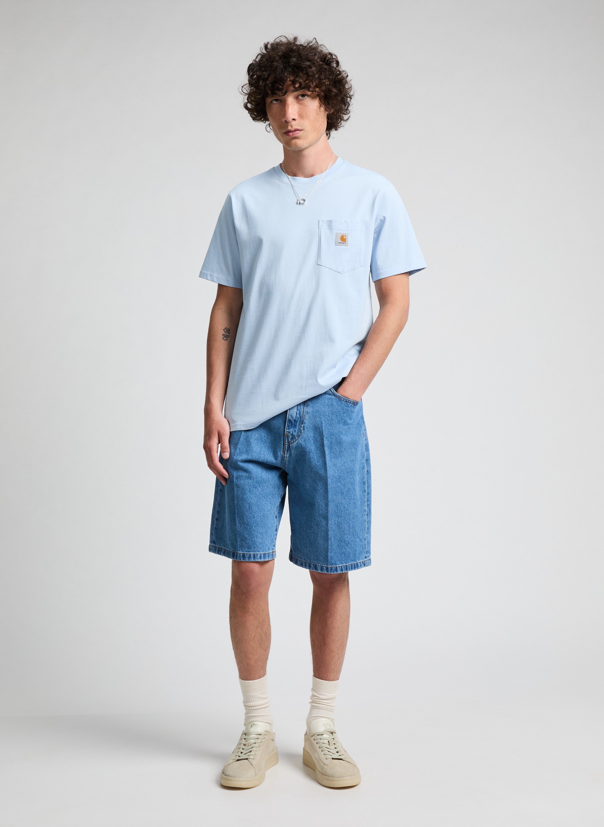Wide-leg denim shorts CARHARTT WIP Blue