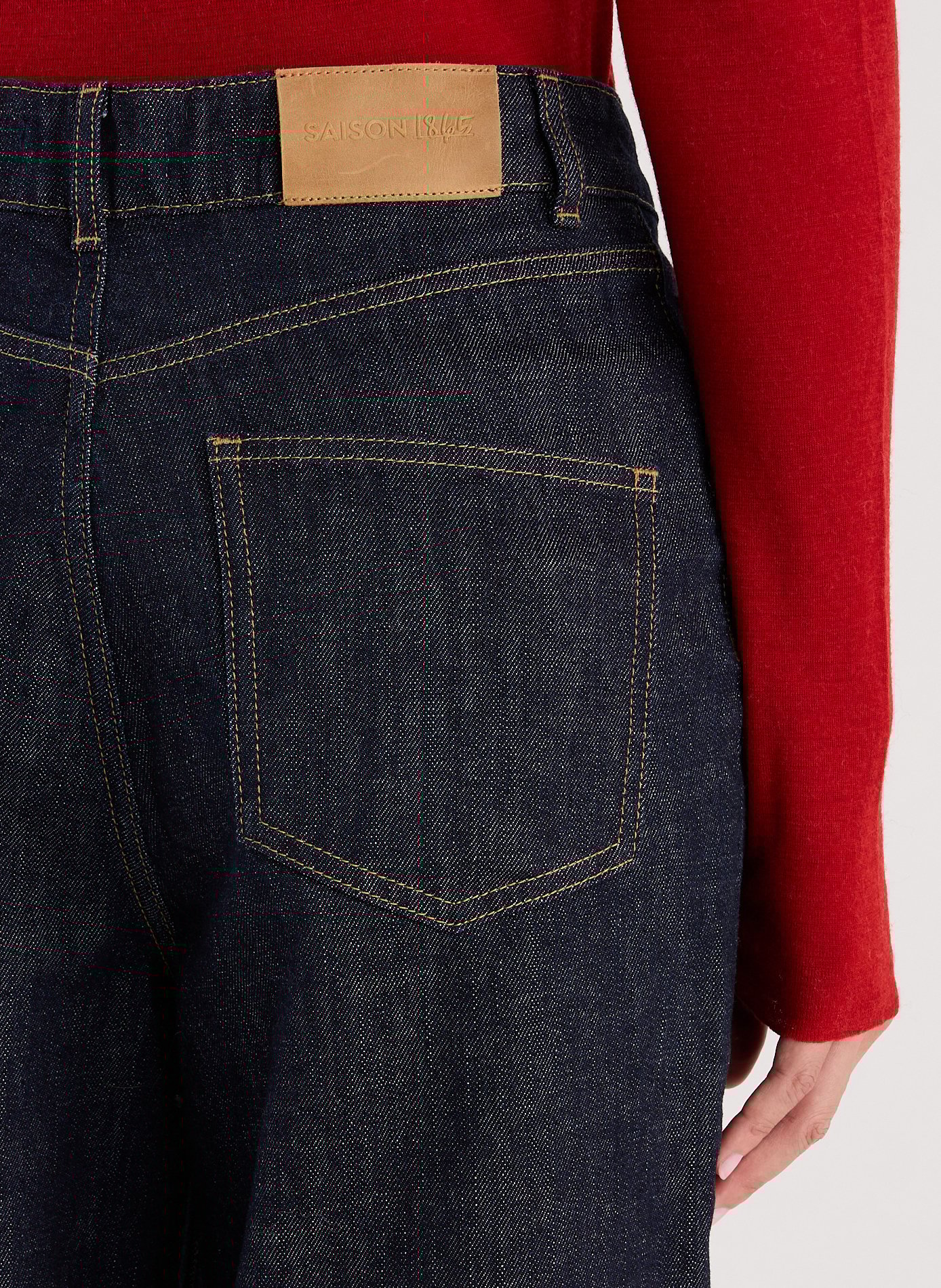 Raw denim Wiltor in cotton SAISON 1865 Blue