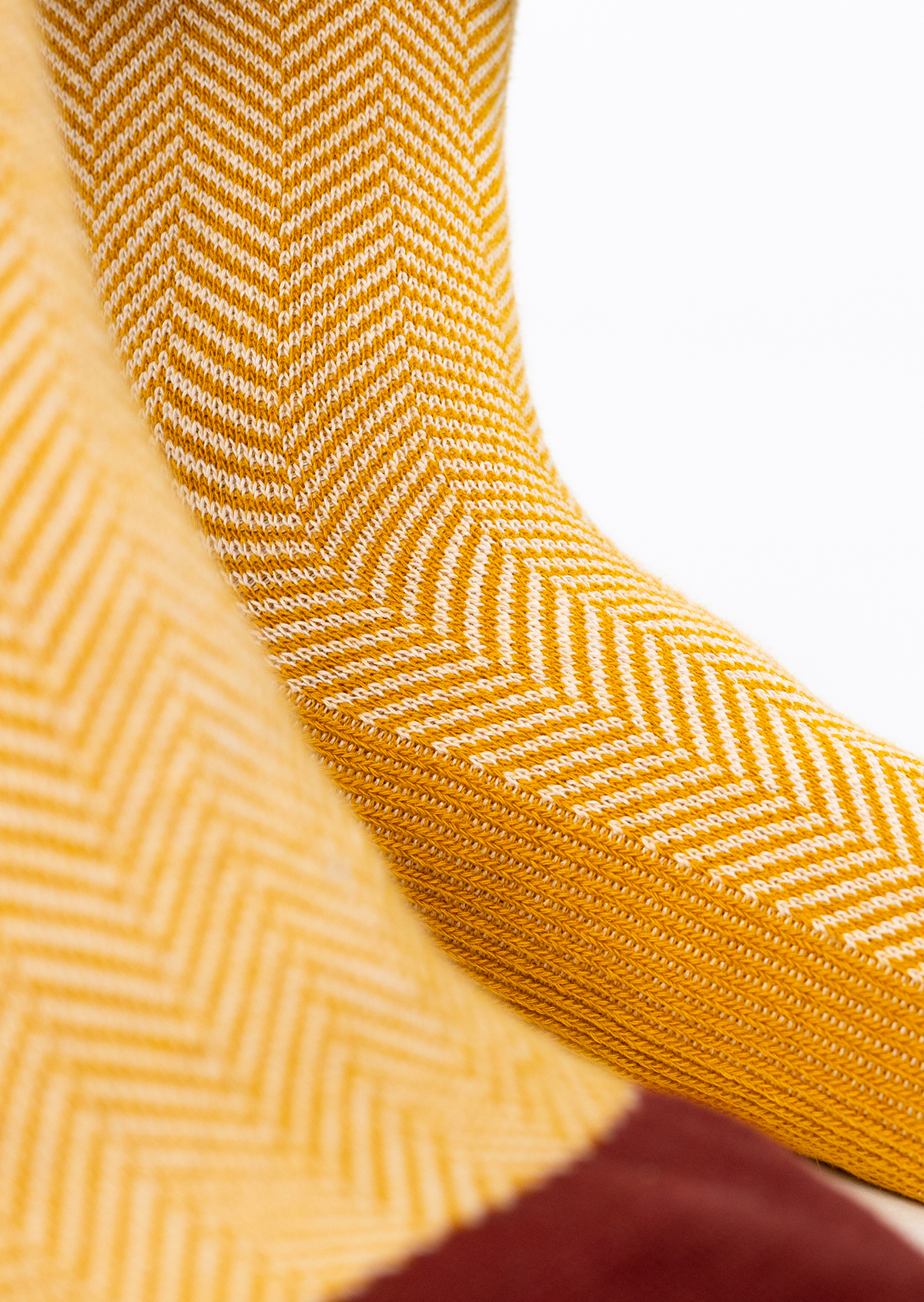 Chaussettes en coton peigné chevrons BILLYBELT Jaune