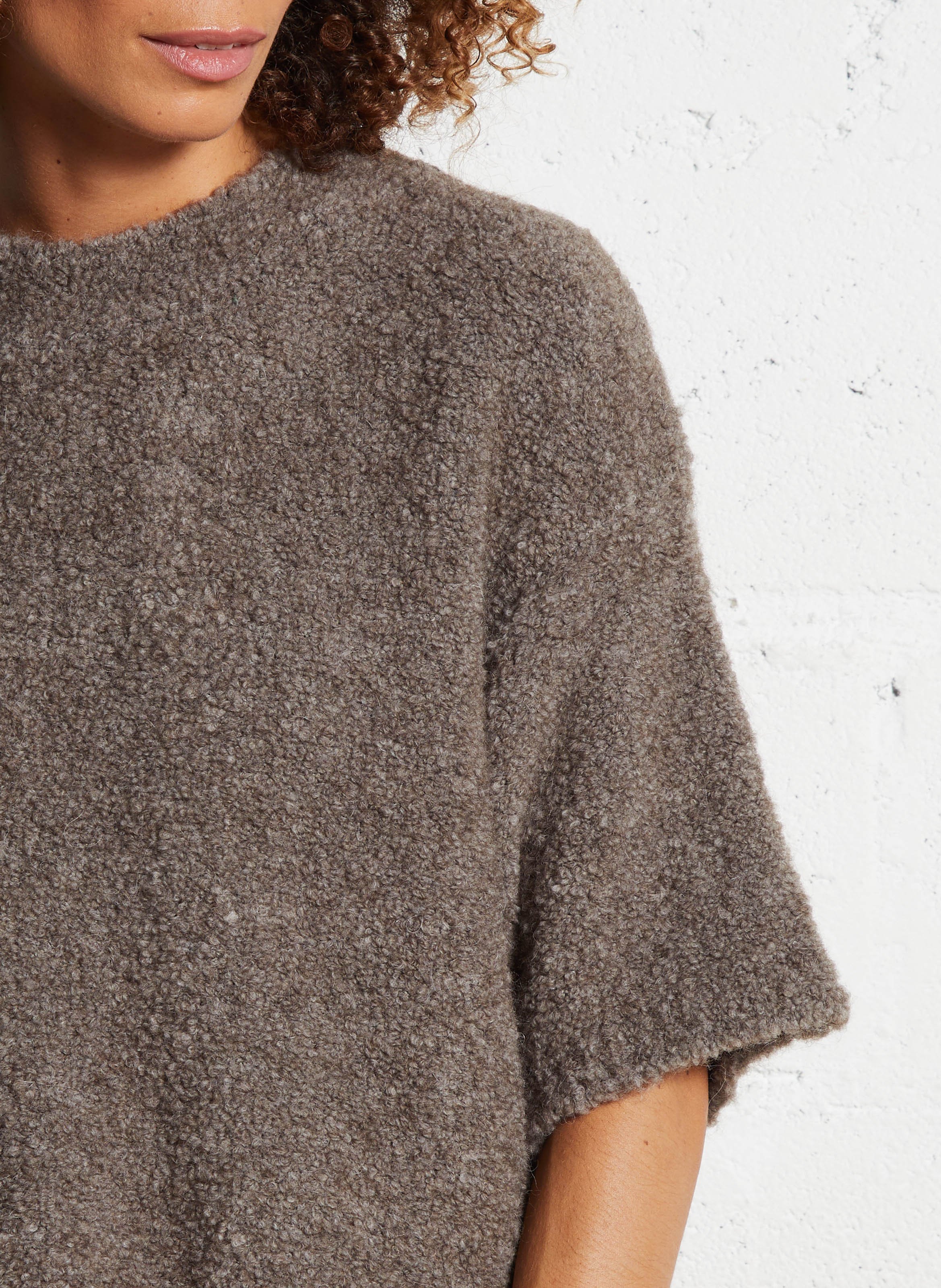 Pull oversize col rond en laine mélangée zolly AMERICAN VINTAGE Beige