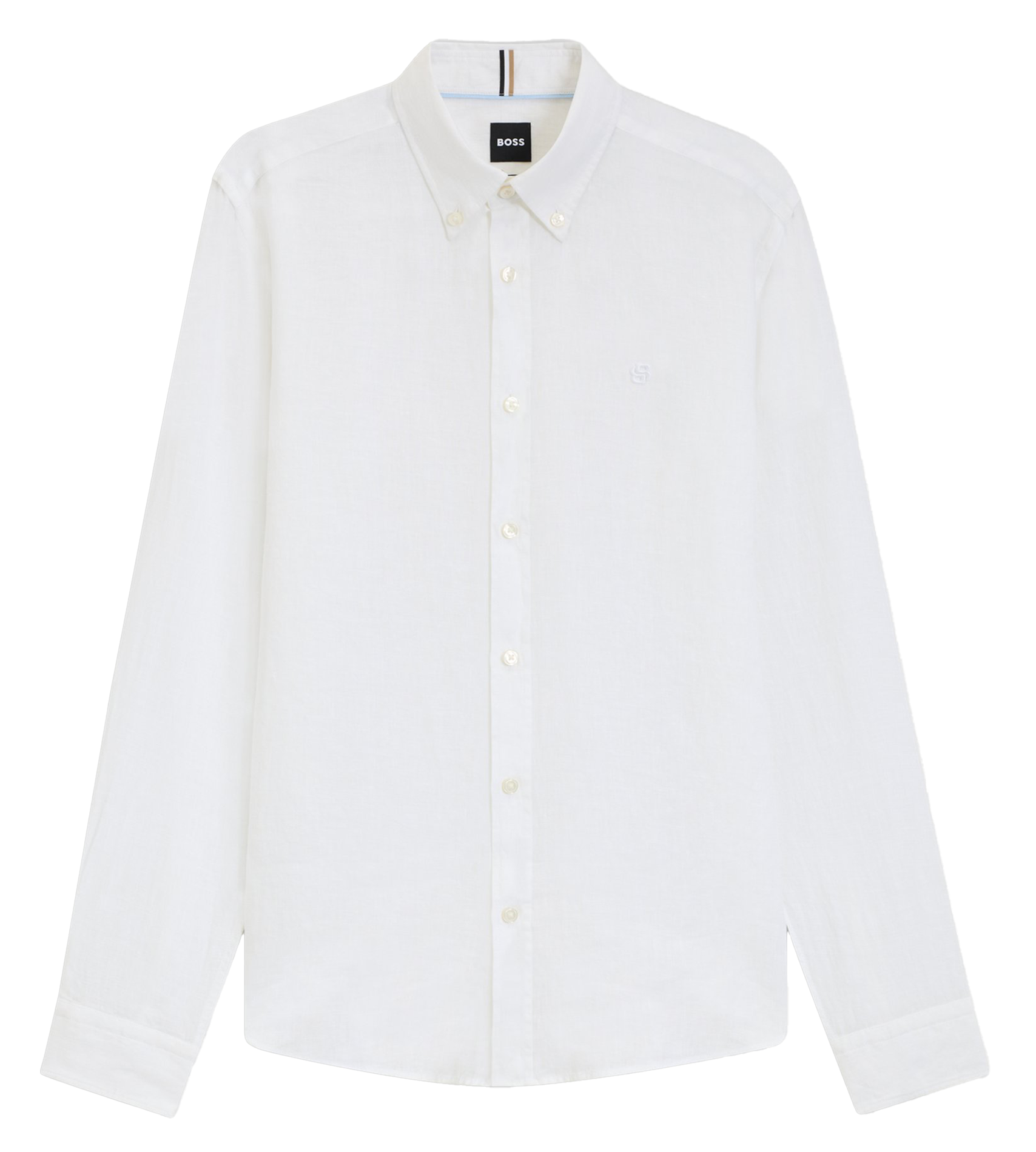 Chemise slim-fit en lin BOSS Blanc