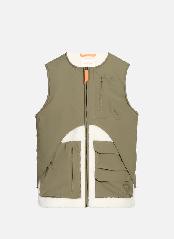 Gilet sans manches bi-matière Blanc by GERTRUDE ET GASTON GERTRUDE ET GASTON Gilet sans manches bi-matière Blanc