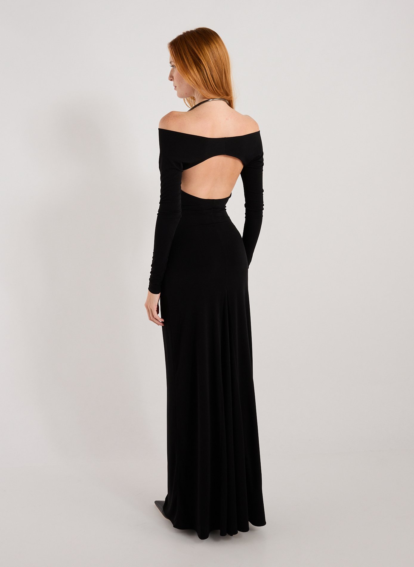 Long dress with cut-out C logo COPERNI Black