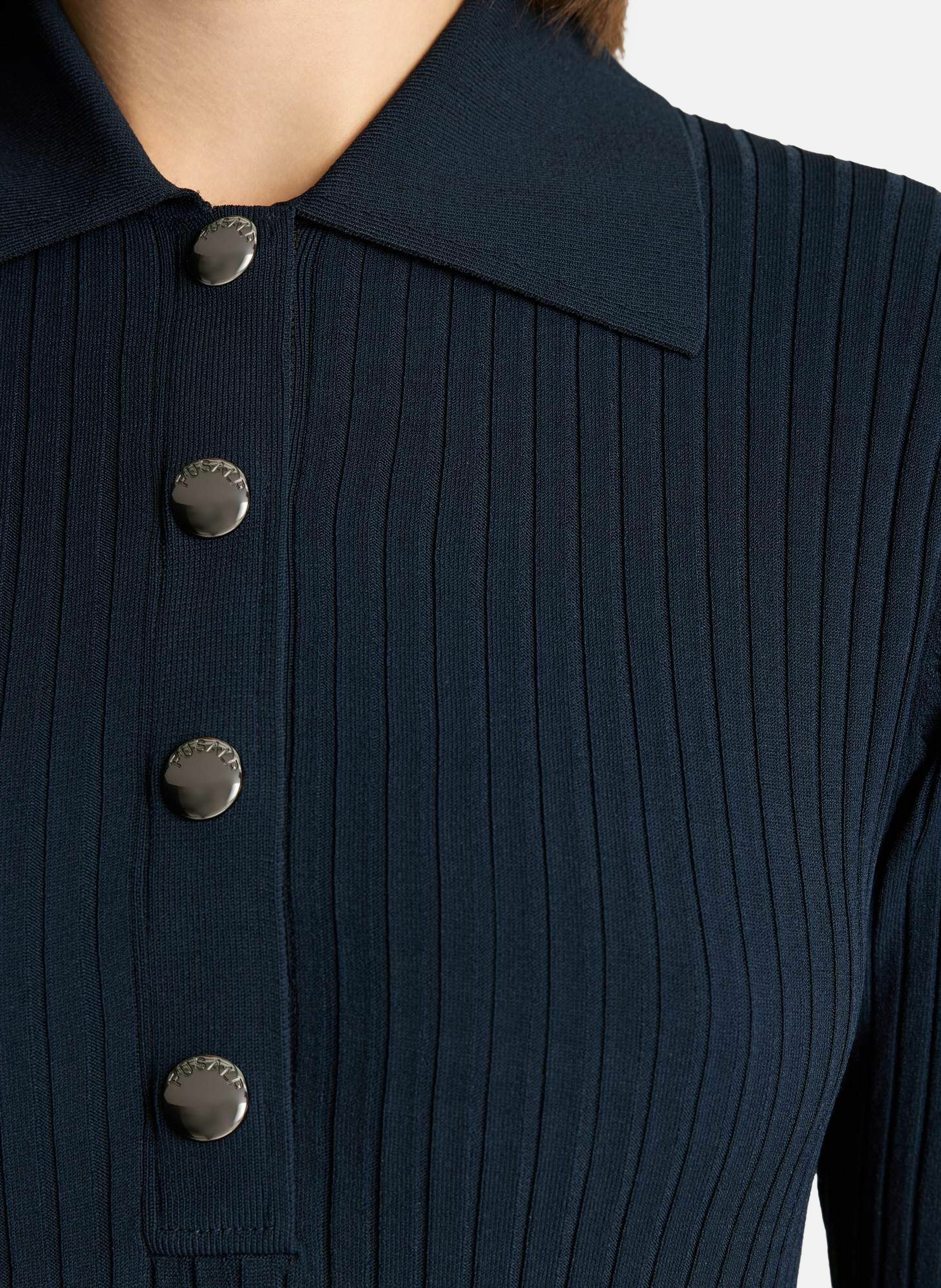 Polo manches courtes vera col chemise coupe ajustée FUSALP Bleu