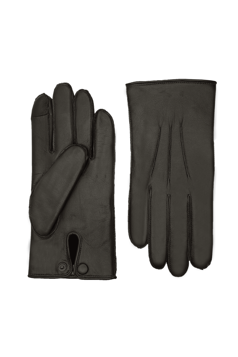 Gants oscar homme cuir doublés lapin AGNELLE Noir