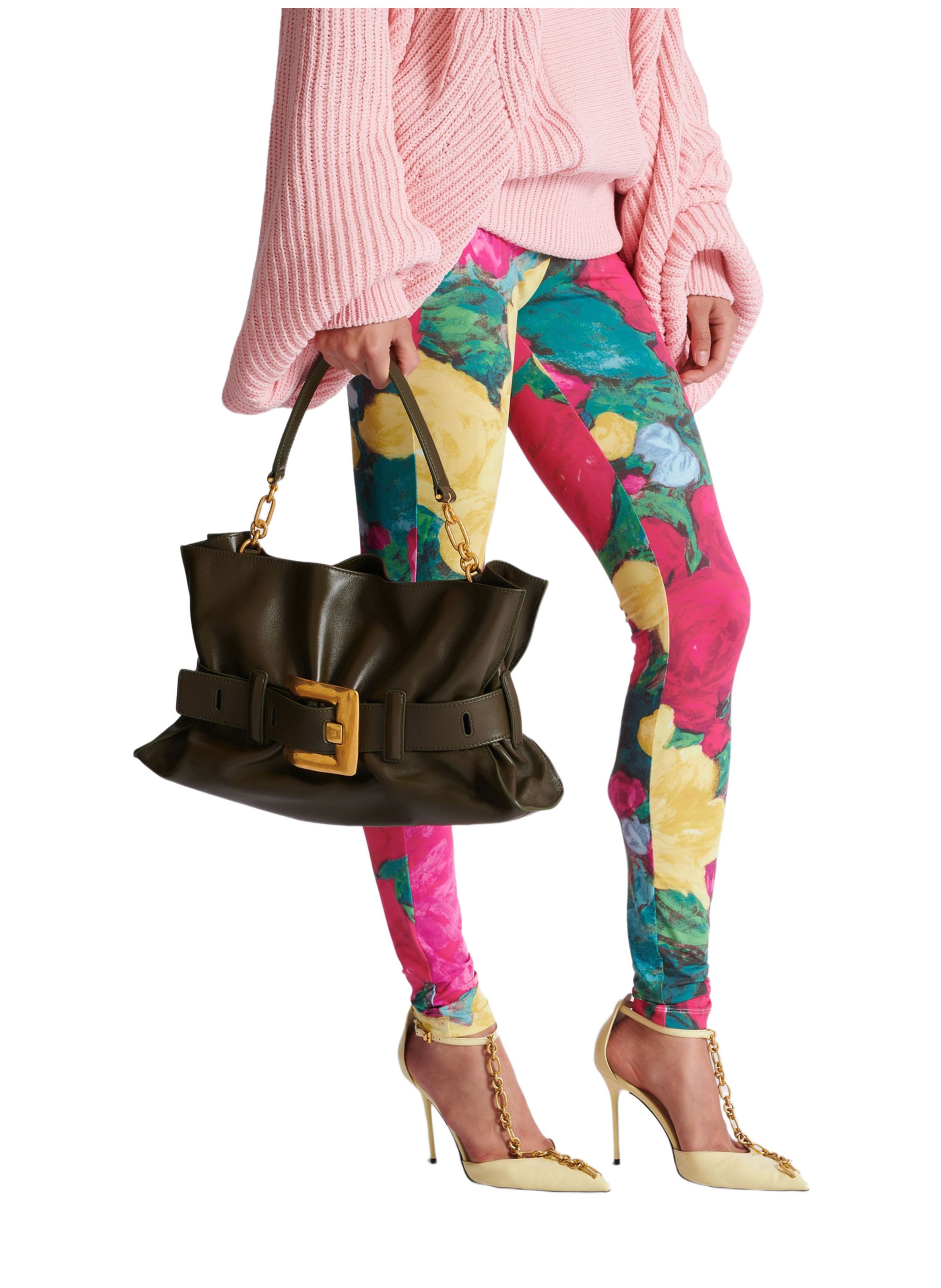 Sac anthem medium en cuir de veau BALMAIN Vert