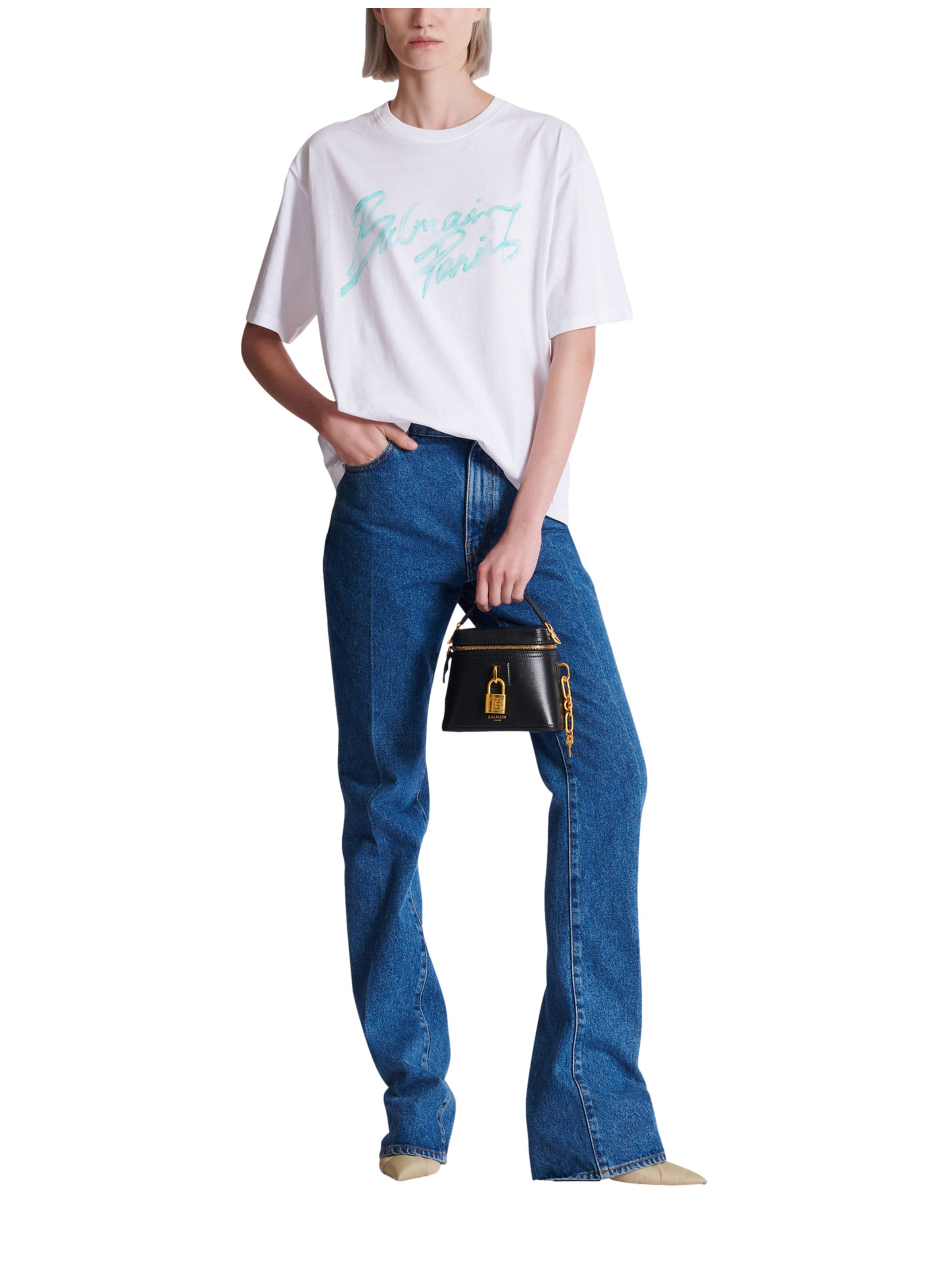 Sac pulse vanity en cuir de veau BALMAIN Noir