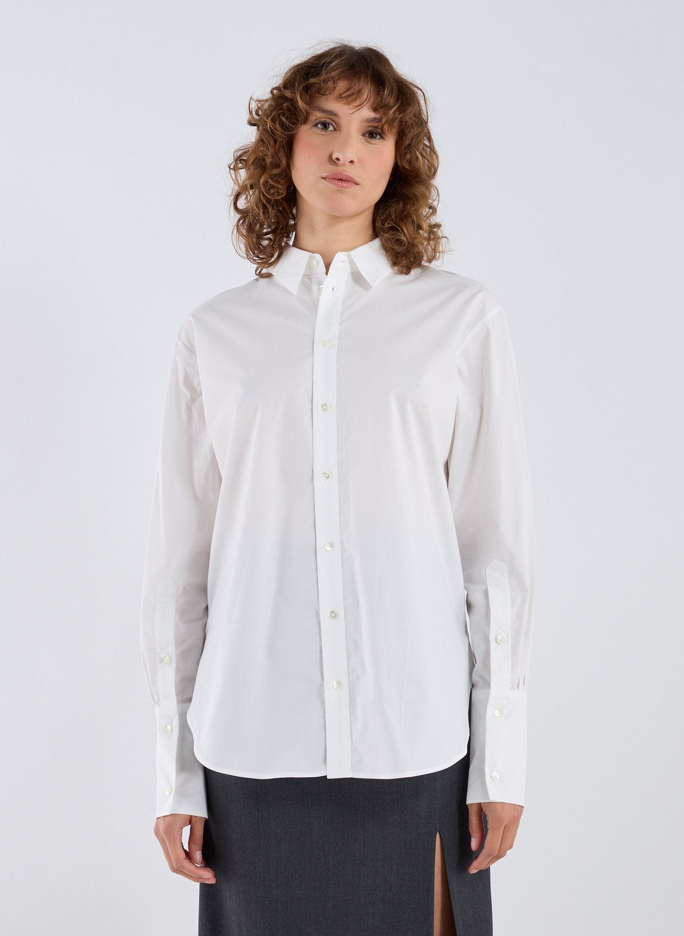 R2W Chemise col classique en coton Blanc