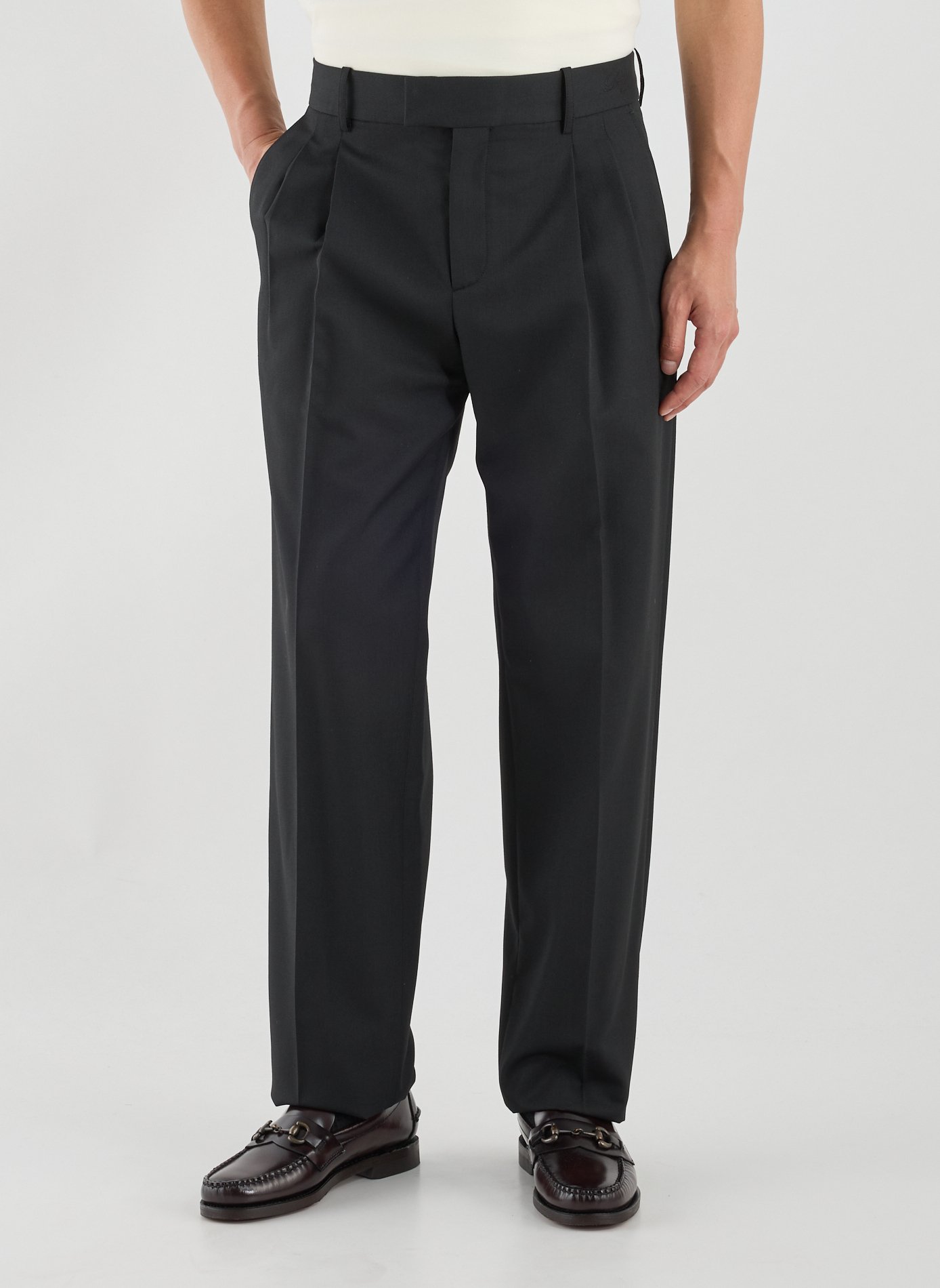 Mixed virgin wool golf trousers DROLE DE MONSIEUR Black