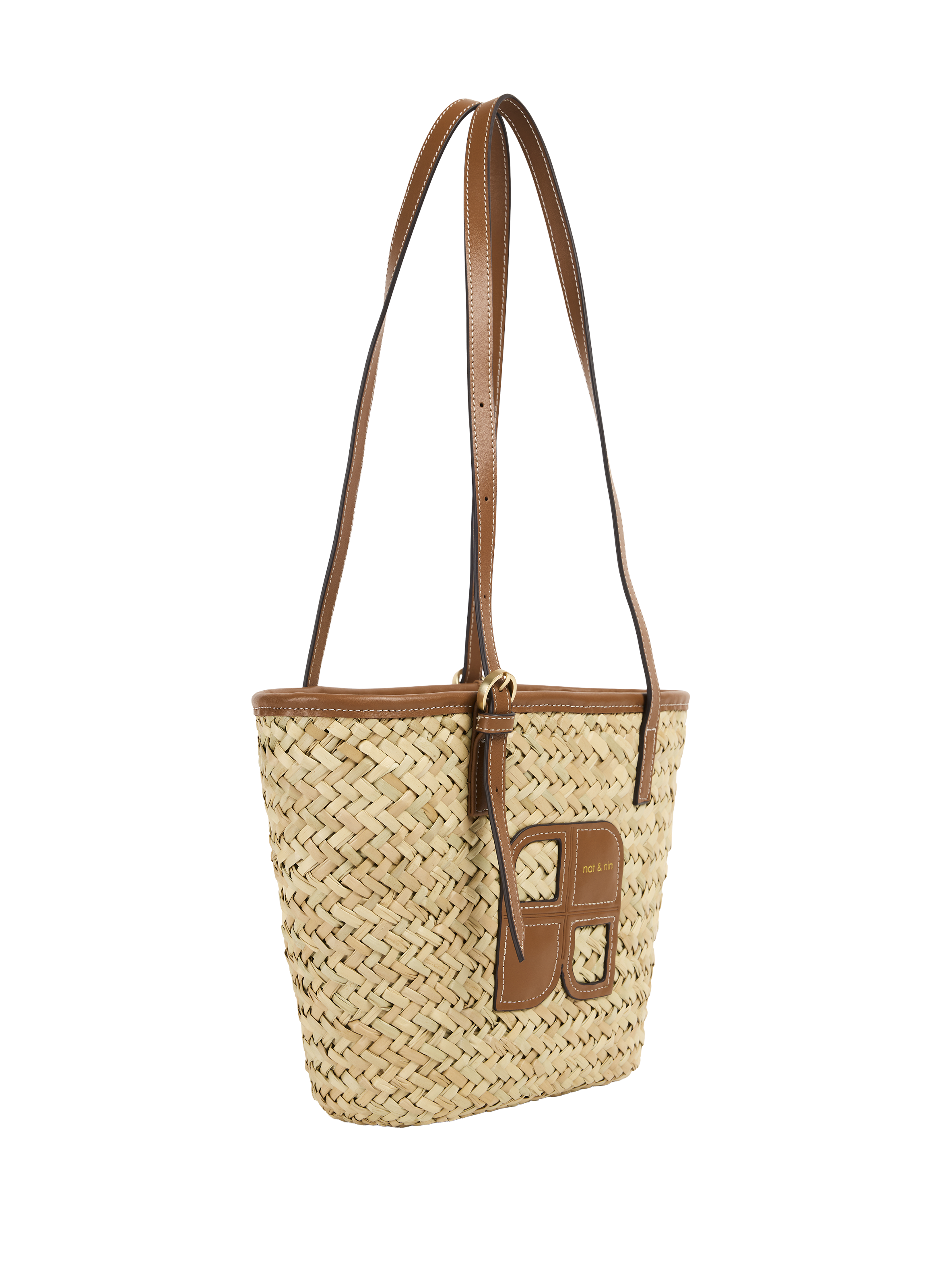 Sac cabas Rafael en paille NAT & NIN Marron
