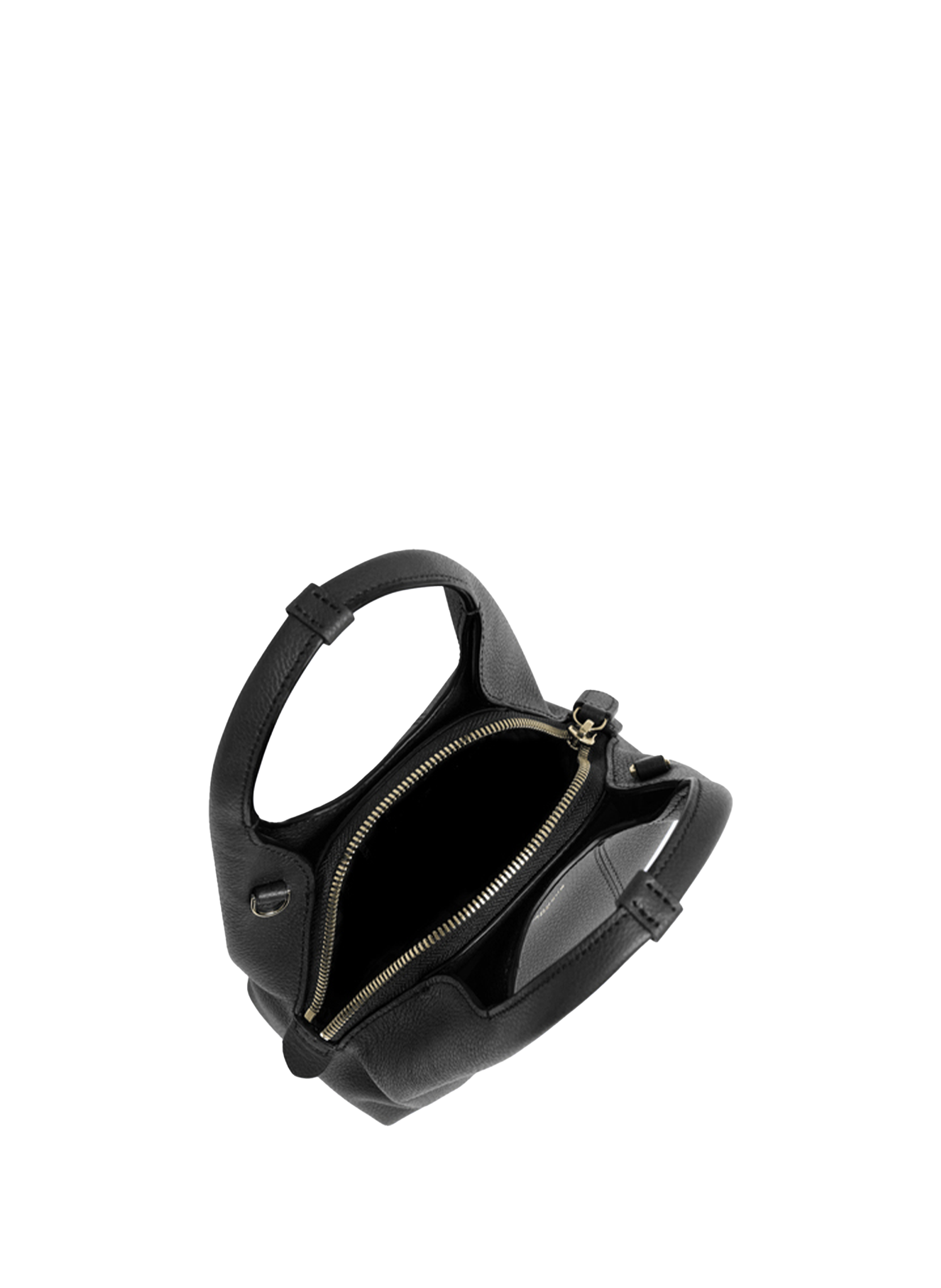 Mini sac à main juliette en cuir grainé LE TANNEUR Noir