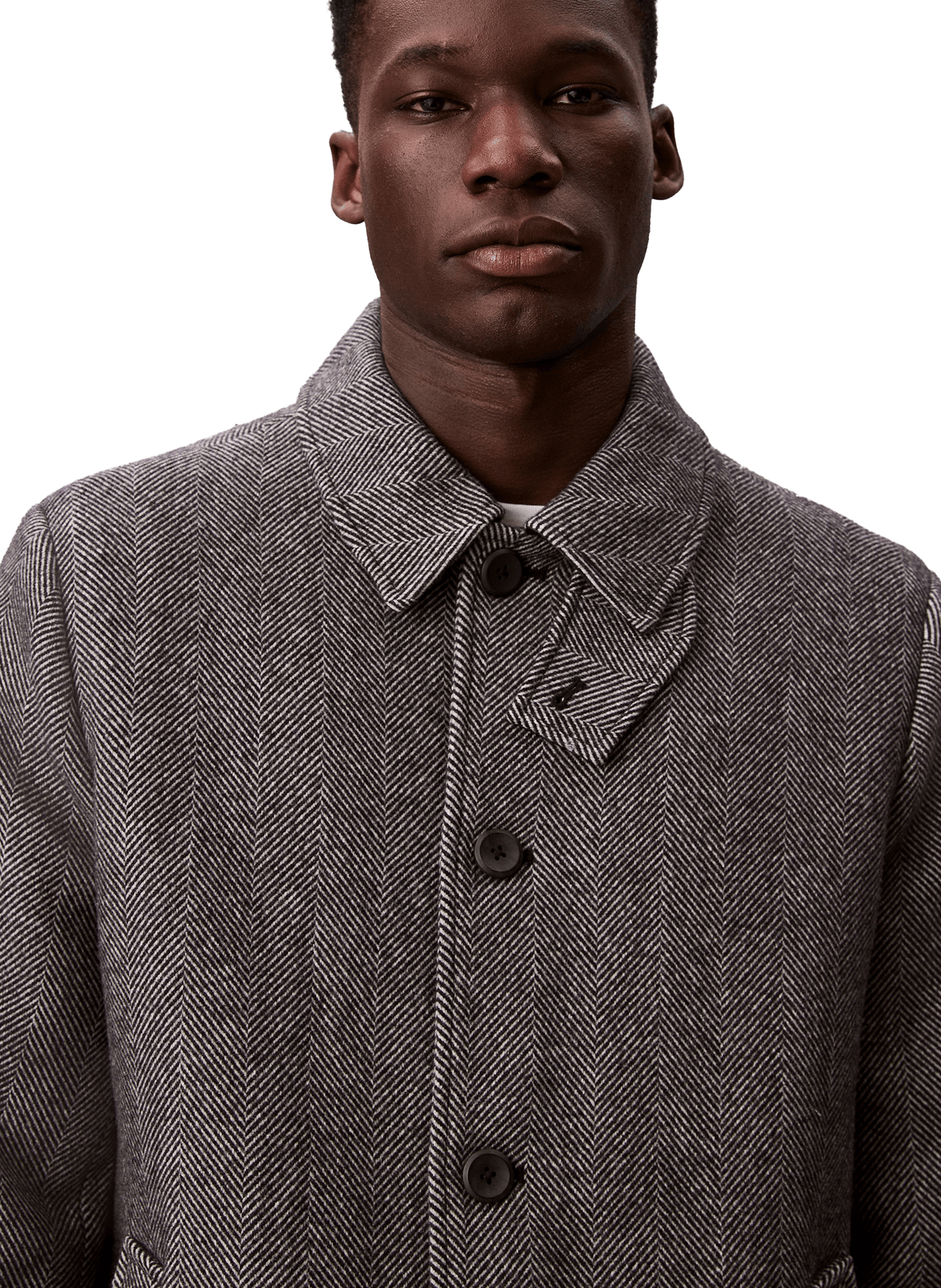 Mid-length coat with classic collar in blended wool CALVIN KLEIN Black