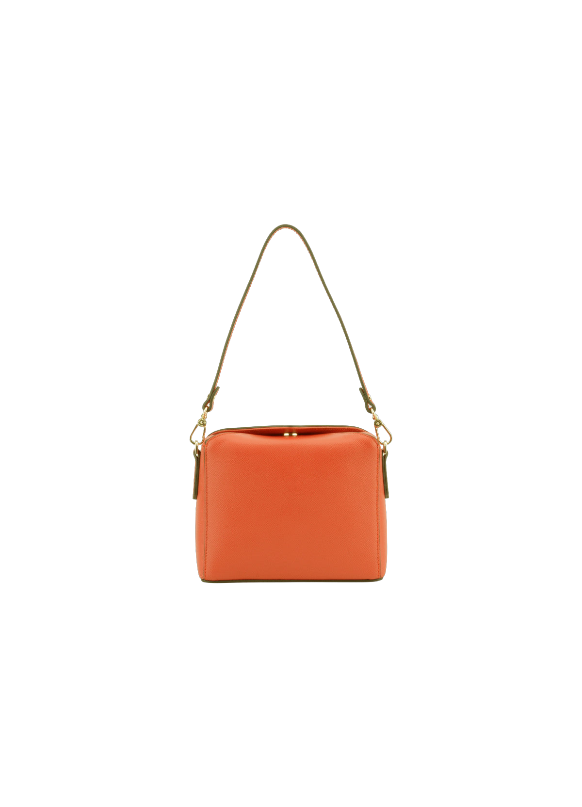 Cassetta Cuir | Sac porté épaule en cuir de vachette POURCHET Orange