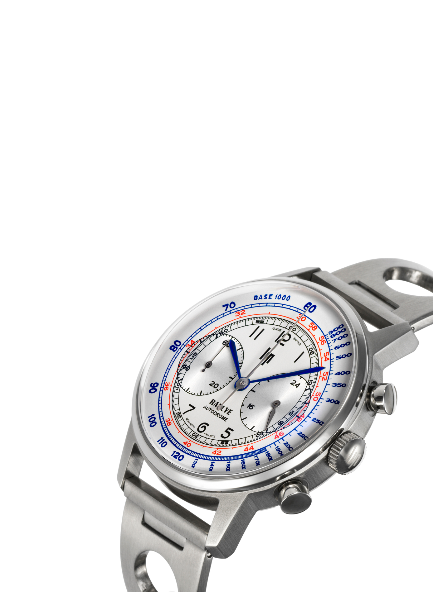 Montre Rallye Méca-Quartz chronographe en acier inoxydable LIP Blanc