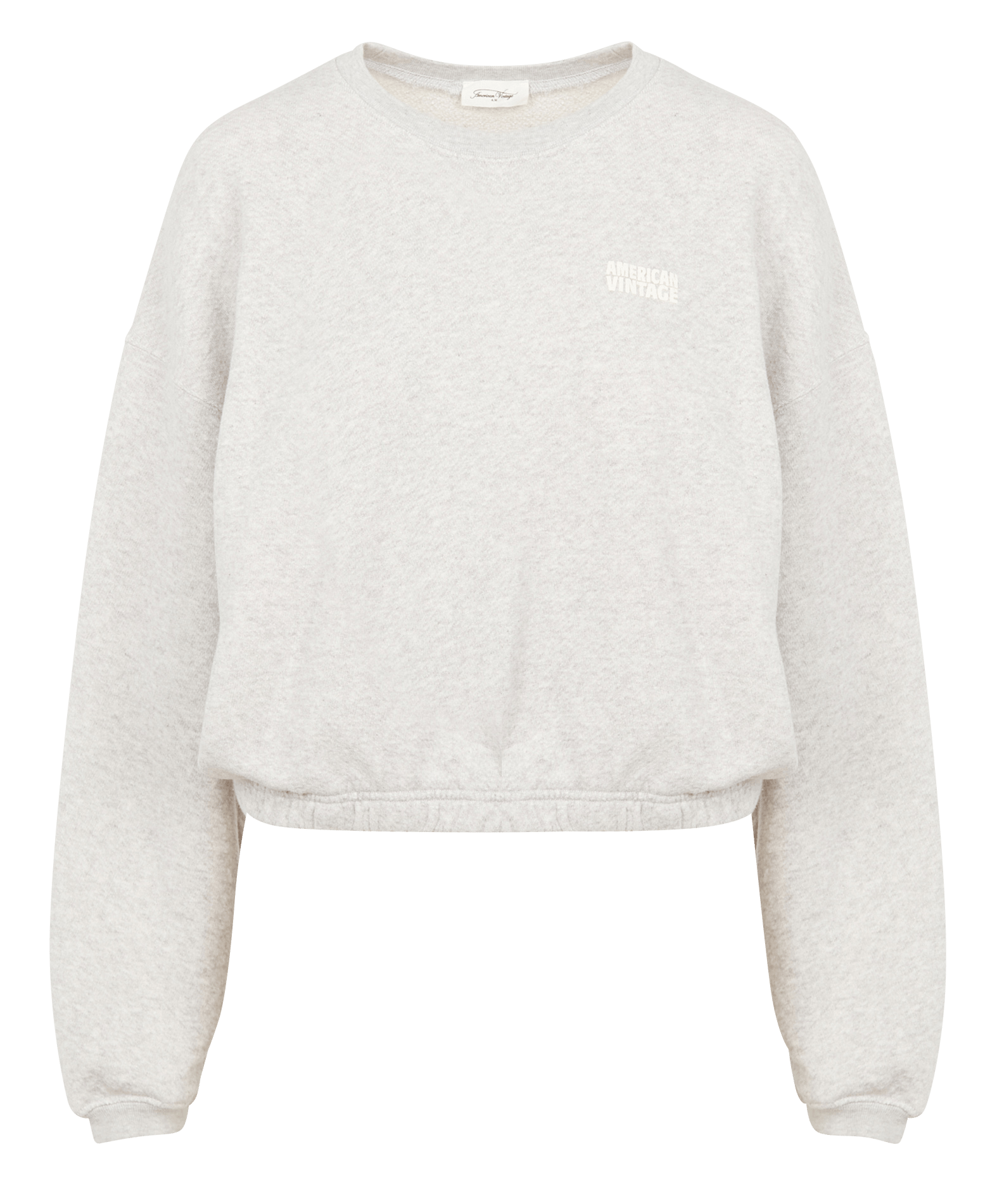 Pull col rond sérigraphié en coton kodytown AMERICAN VINTAGE Gris