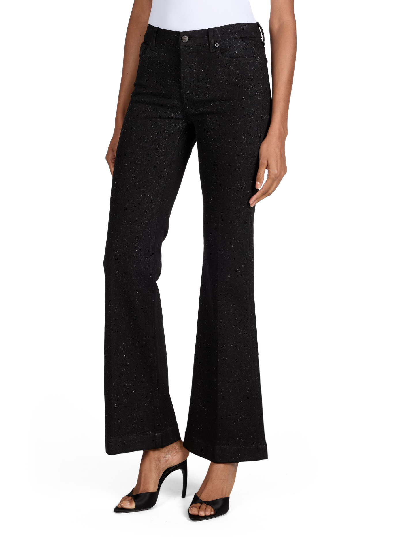 Sequined bootcut jeans in blended cotton 7 FOR ALL MANKIND Black