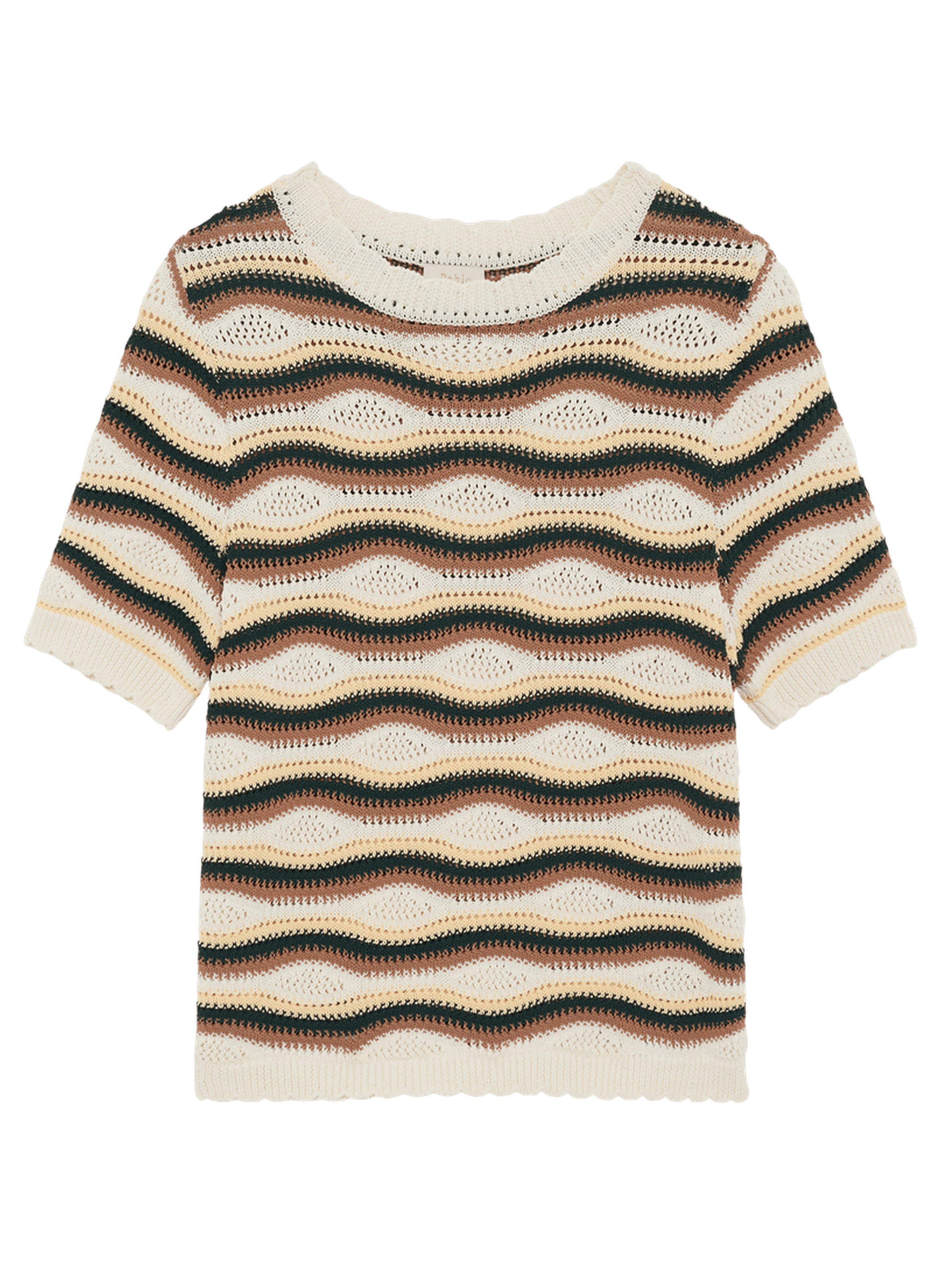 Pull en crochet à rayures multico - LALIAH PABLO Beige