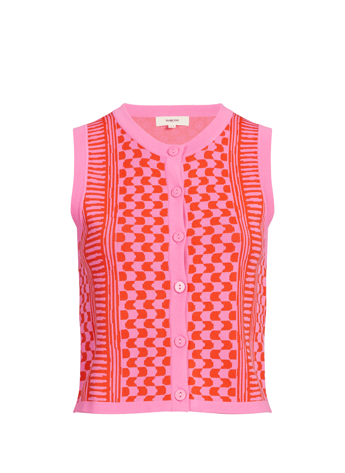 Buttoned top with pattern SUNCOO Pink