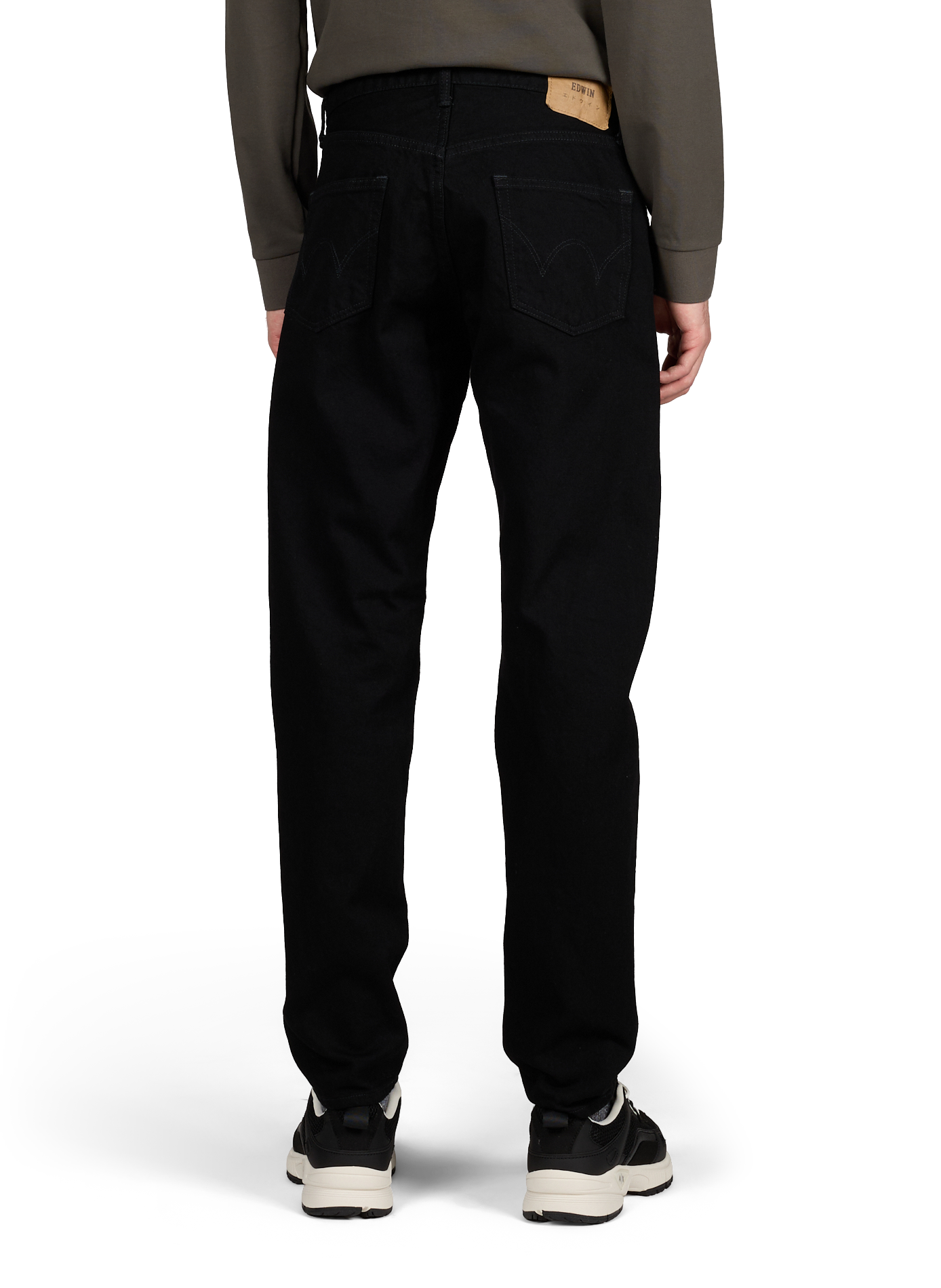 Jean droit taille mi-haute uni EDWIN Noir