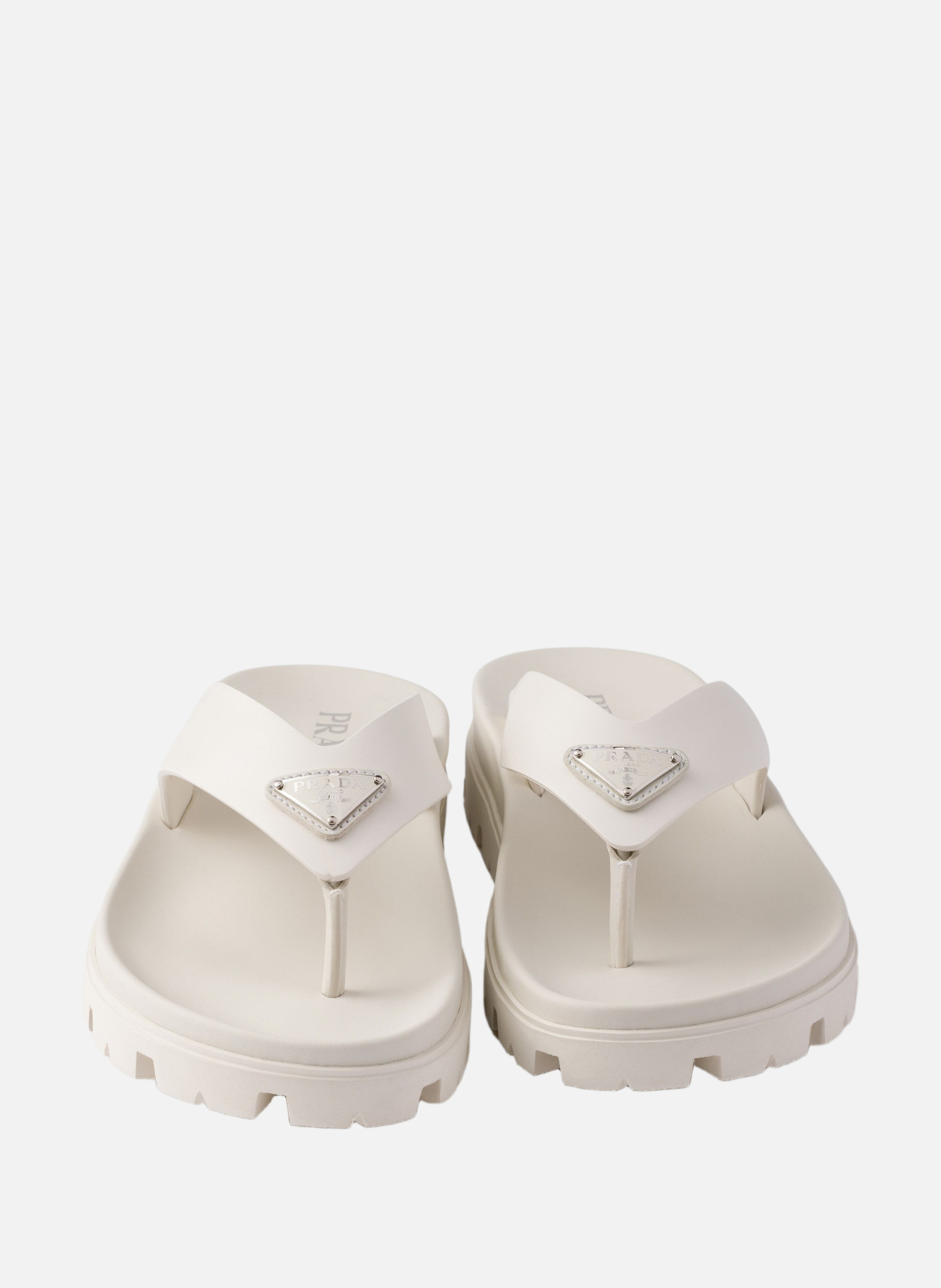 Tongs en gomme PRADA Beige