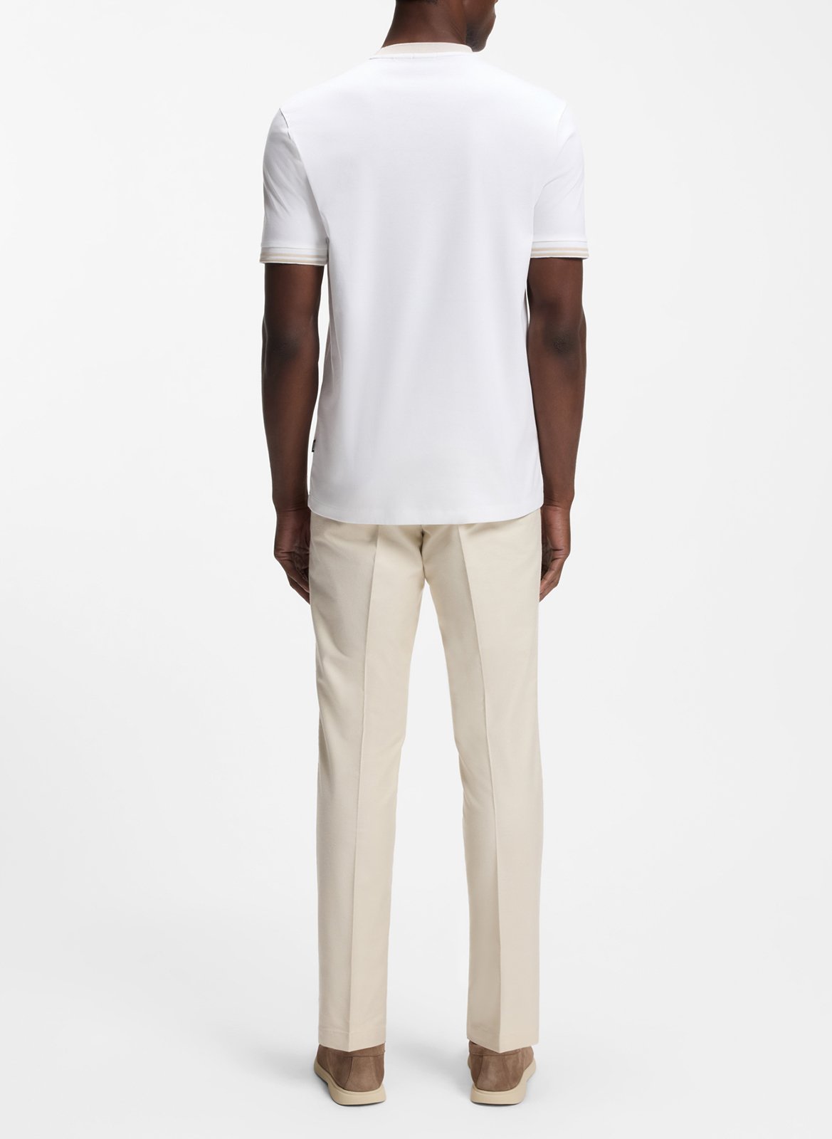 Tee-shirt droit col rond en coton BOSS Blanc