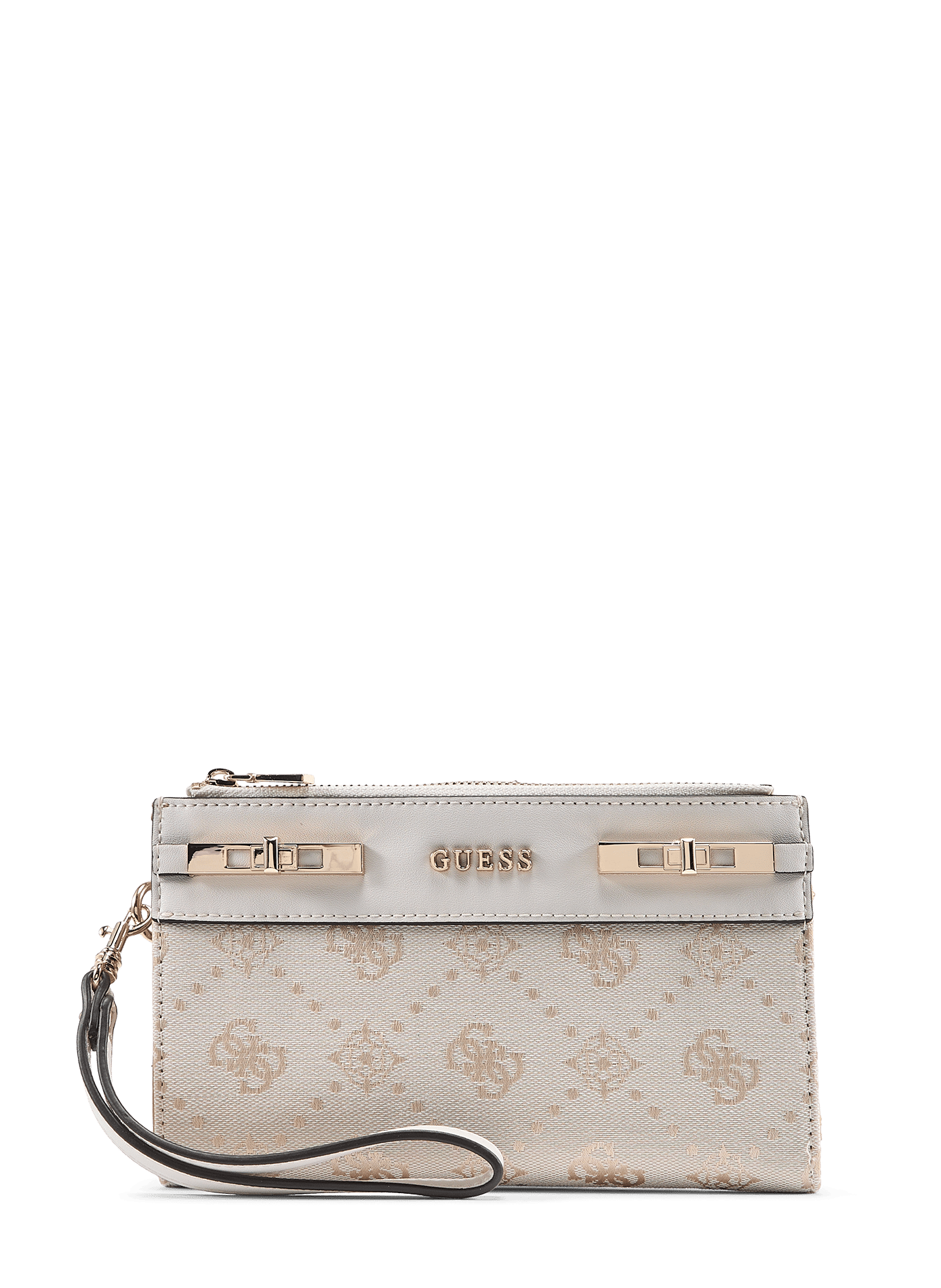 Logo-print zip wallet GUESS Beige