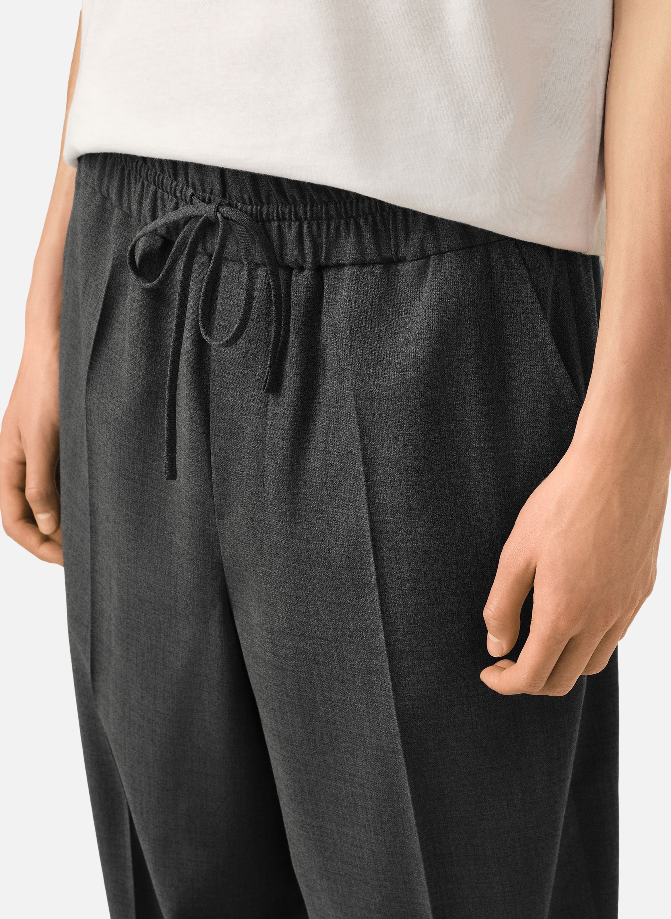 Pantalon unisexe en laine taille élastiquée AMI PARIS Gris