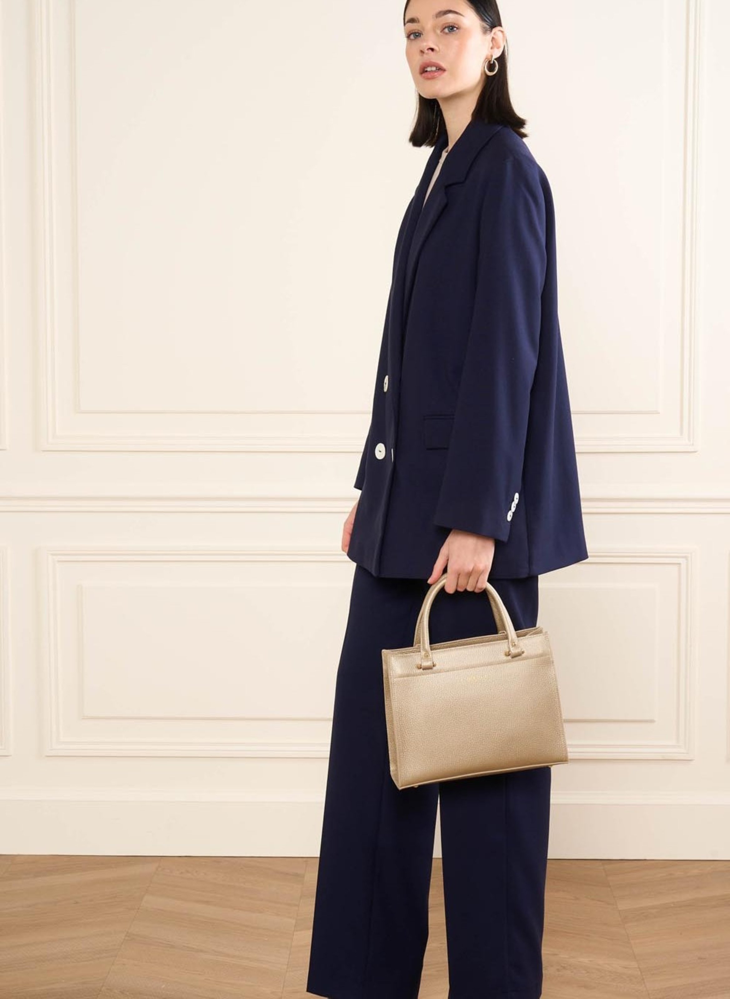 Sac à main - foulonné double daily LANCASTER Doré