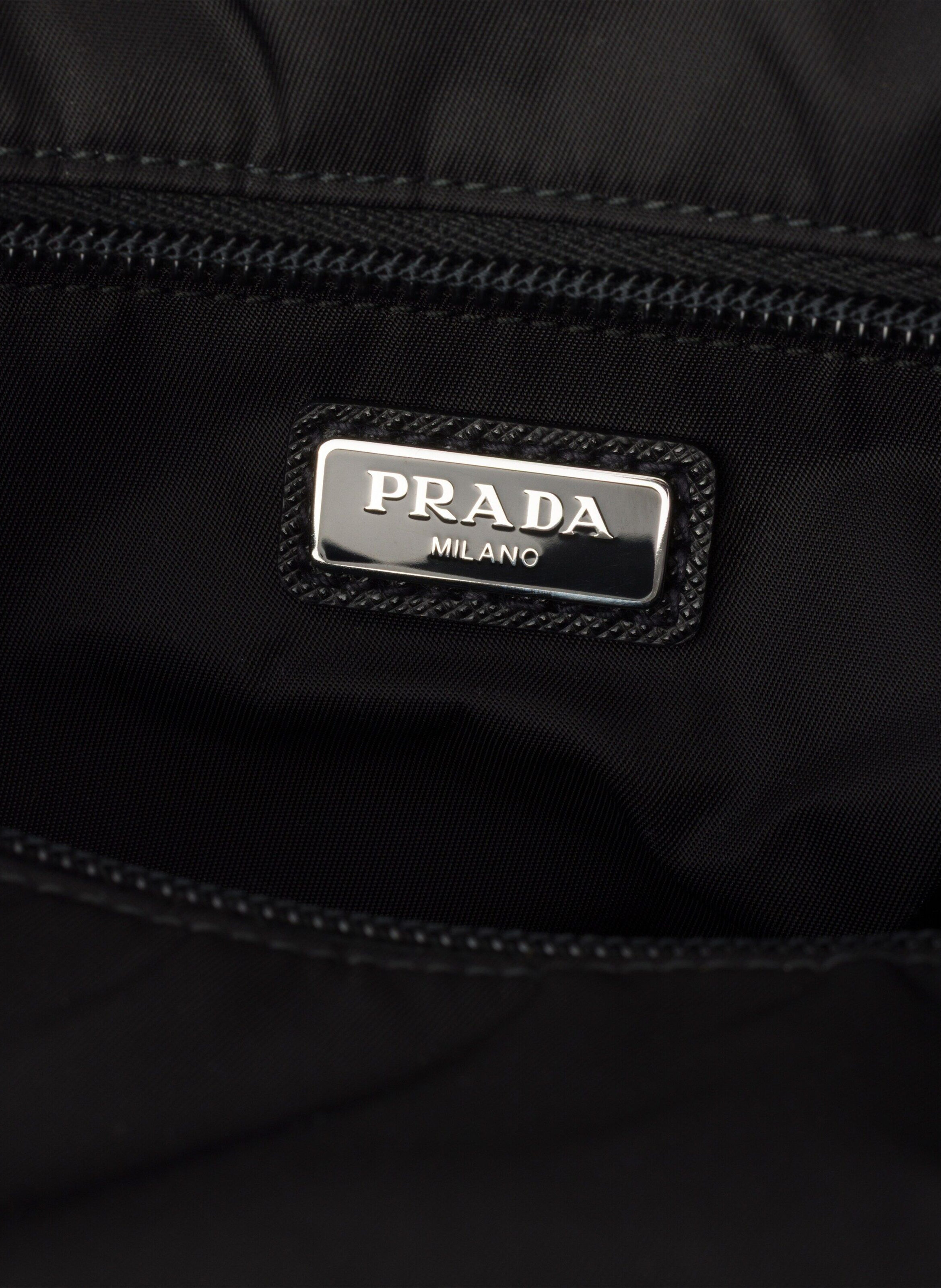 Sac porté épaule en re-nylon et cuir saffiano PRADA Noir