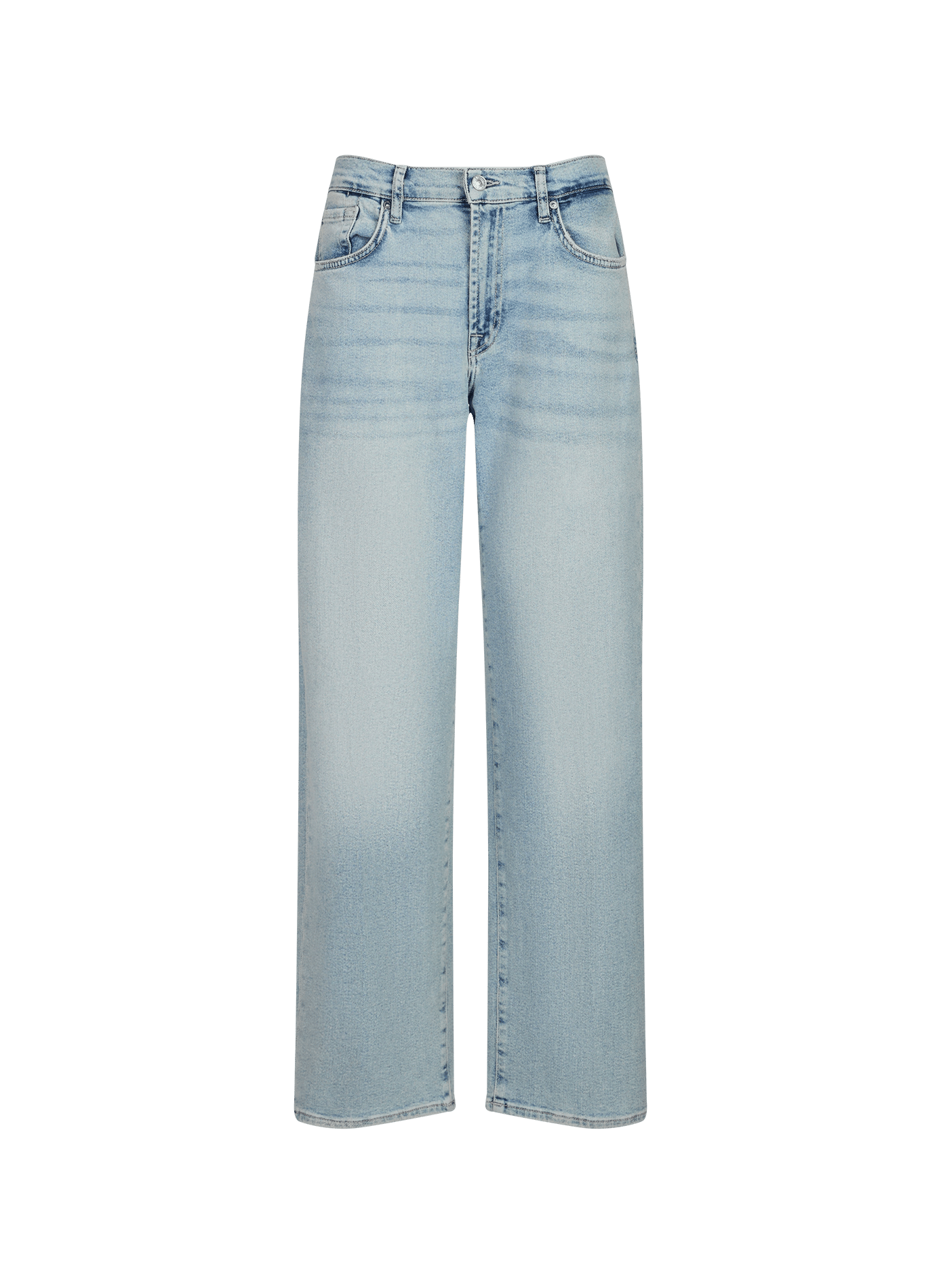 Straight Cropped Stovepipe Jeans in Cotton Blend 7 FOR ALL MANKIND Blue