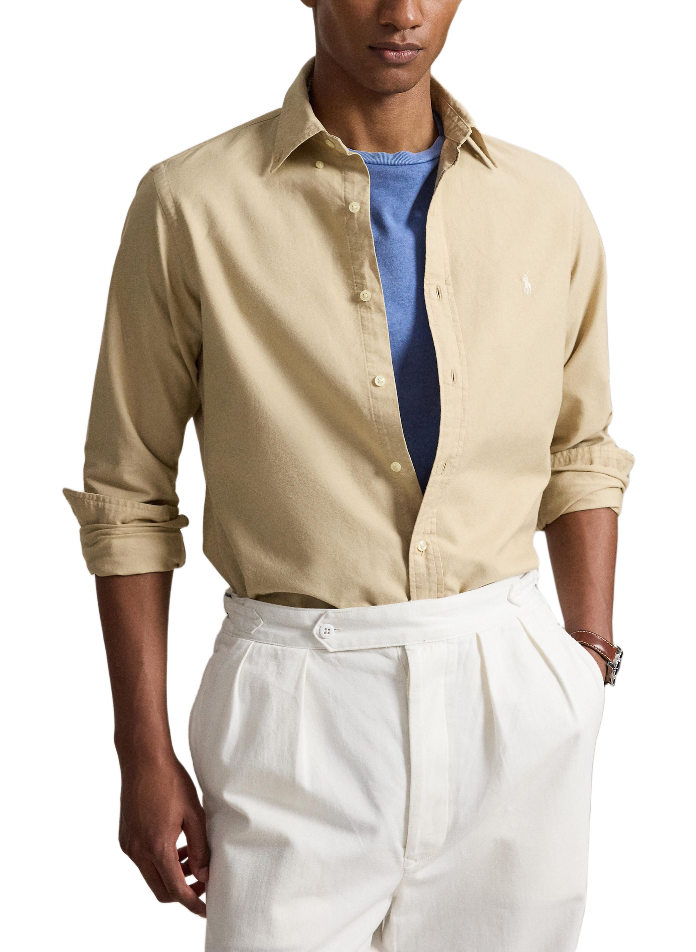 Chemise à manches longues en coton  | Beige POLO RALPH LAUREN Homme