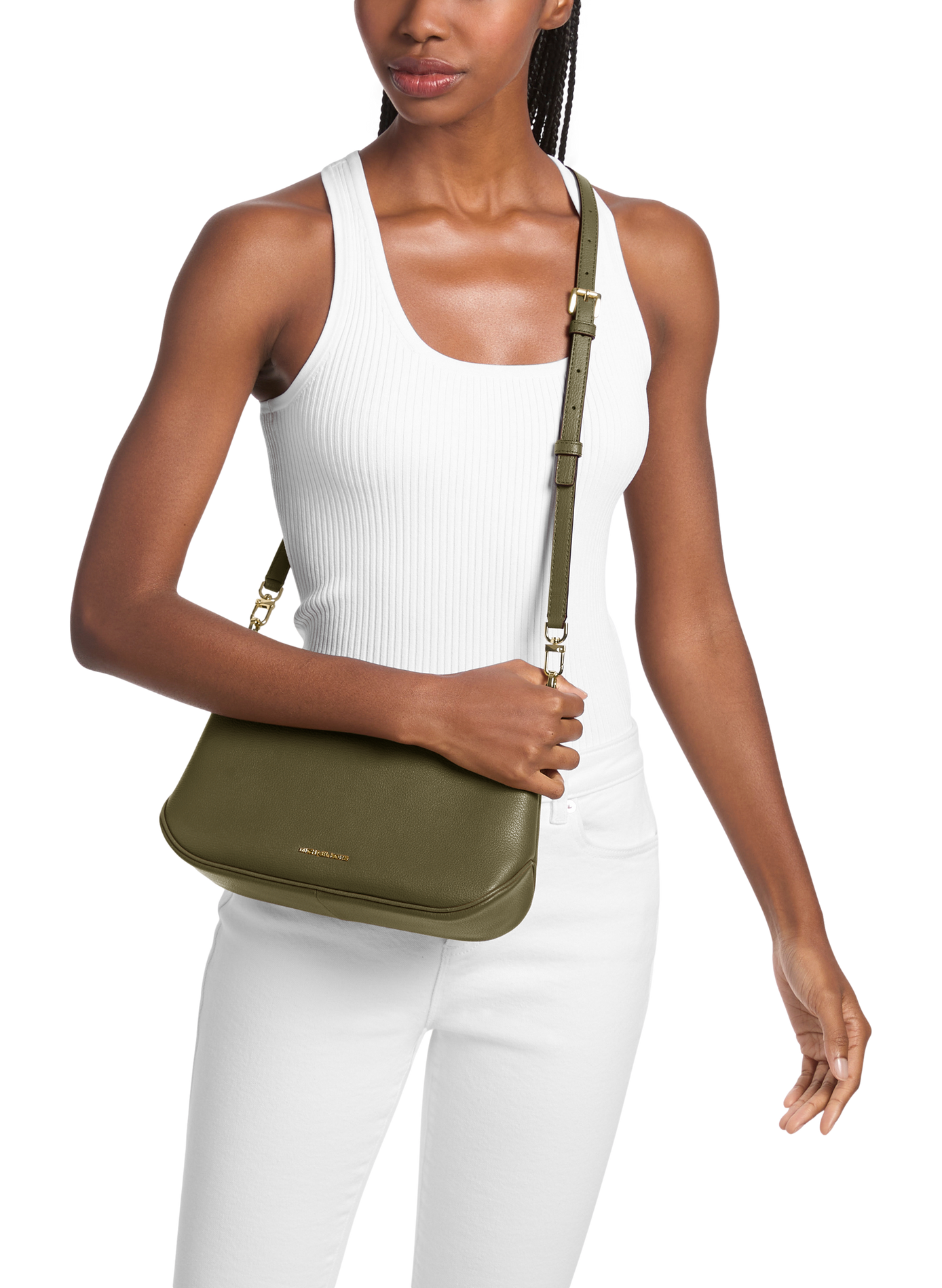 Sac à bandoulière Jet Set en cuir MICHAEL KORS Marron